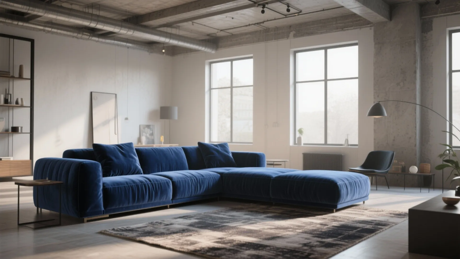 3. Blue Velvet Sofa