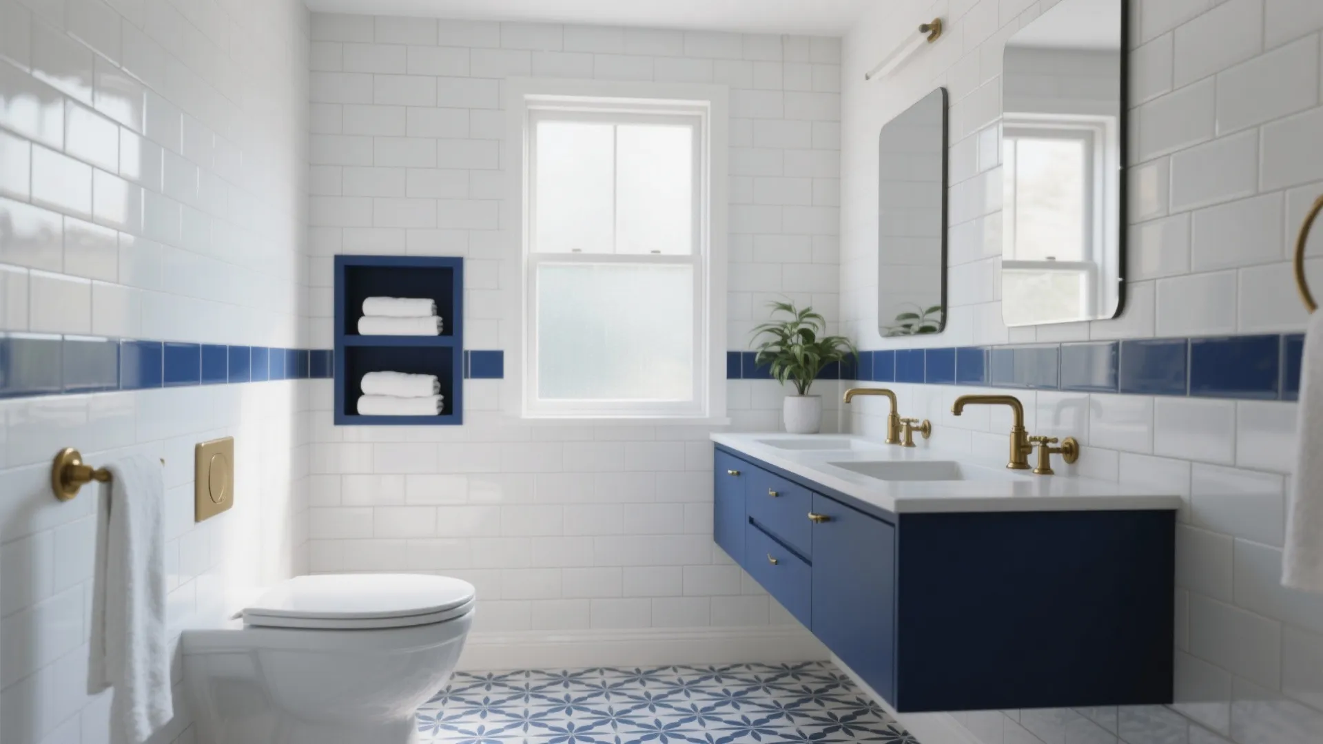 Blue and White Tile Bathroom: 5 Inspiring Ideas: Small spaces, big creativity—my 5 expert-backed blue and white tile bathroom ideas