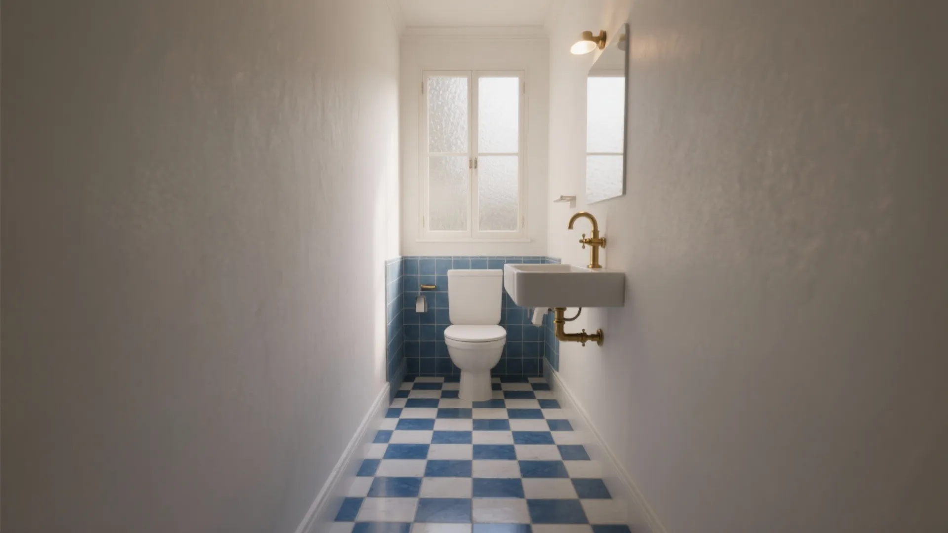 5 Blue & White Tile Bathroom Floor Ideas: Small bathroom? Here are 5 practical blue-and-white tile floor inspirations I’ve used that maximize style and function