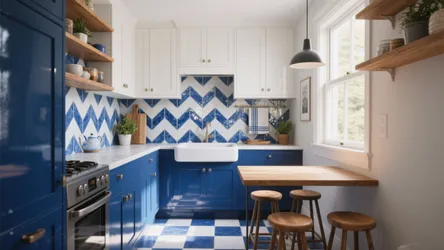 Blue & White Kitchen Tiles: 5 Small-Space Inspirations