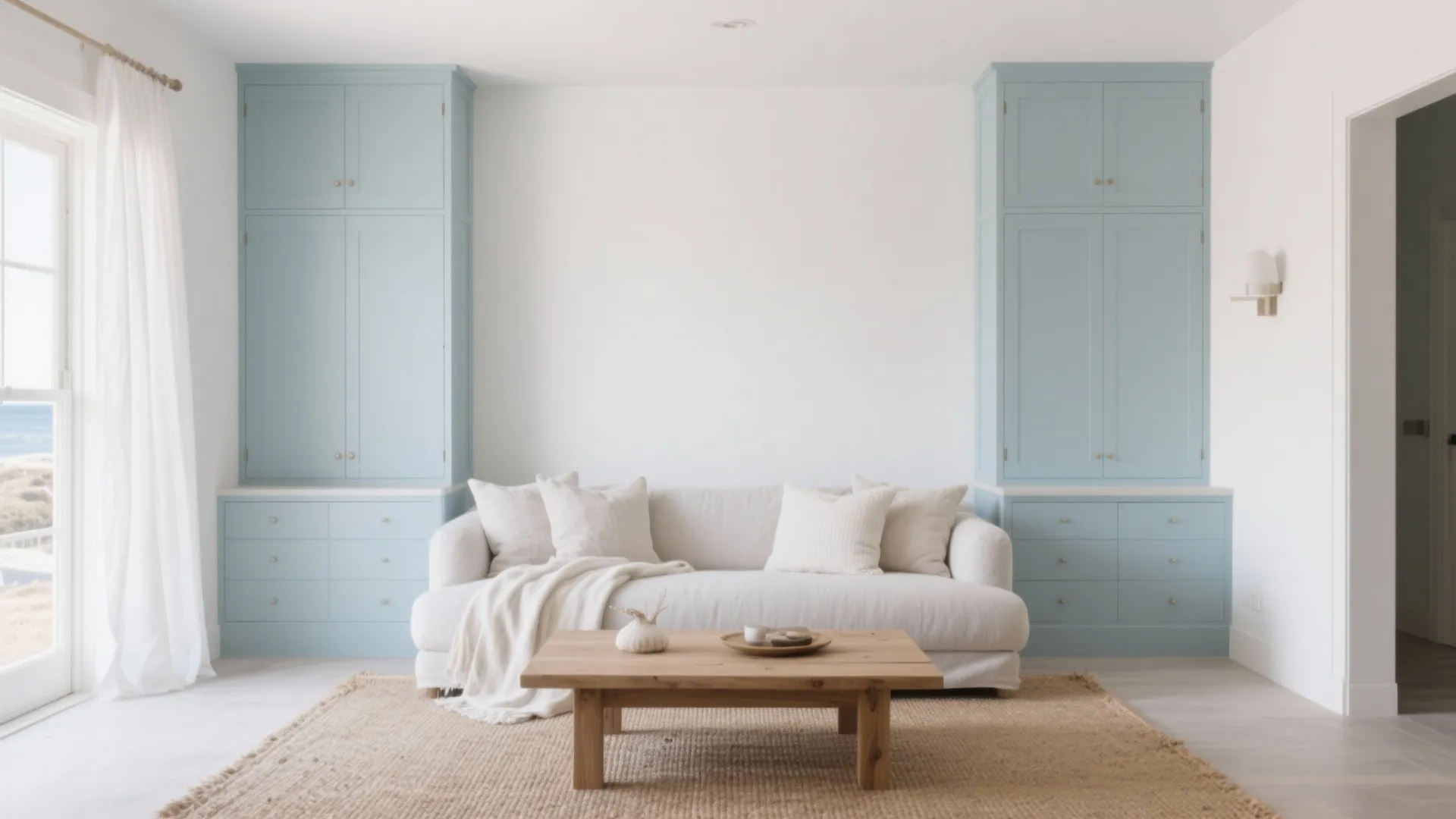 Pastel Blue + Cloud White + Natural Oak
