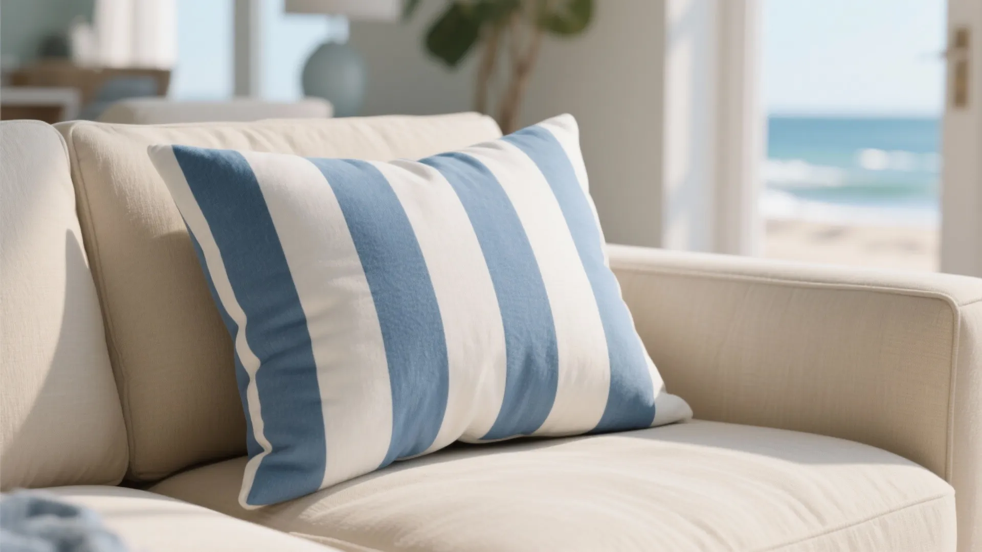 8. Blue & White Striped Accents