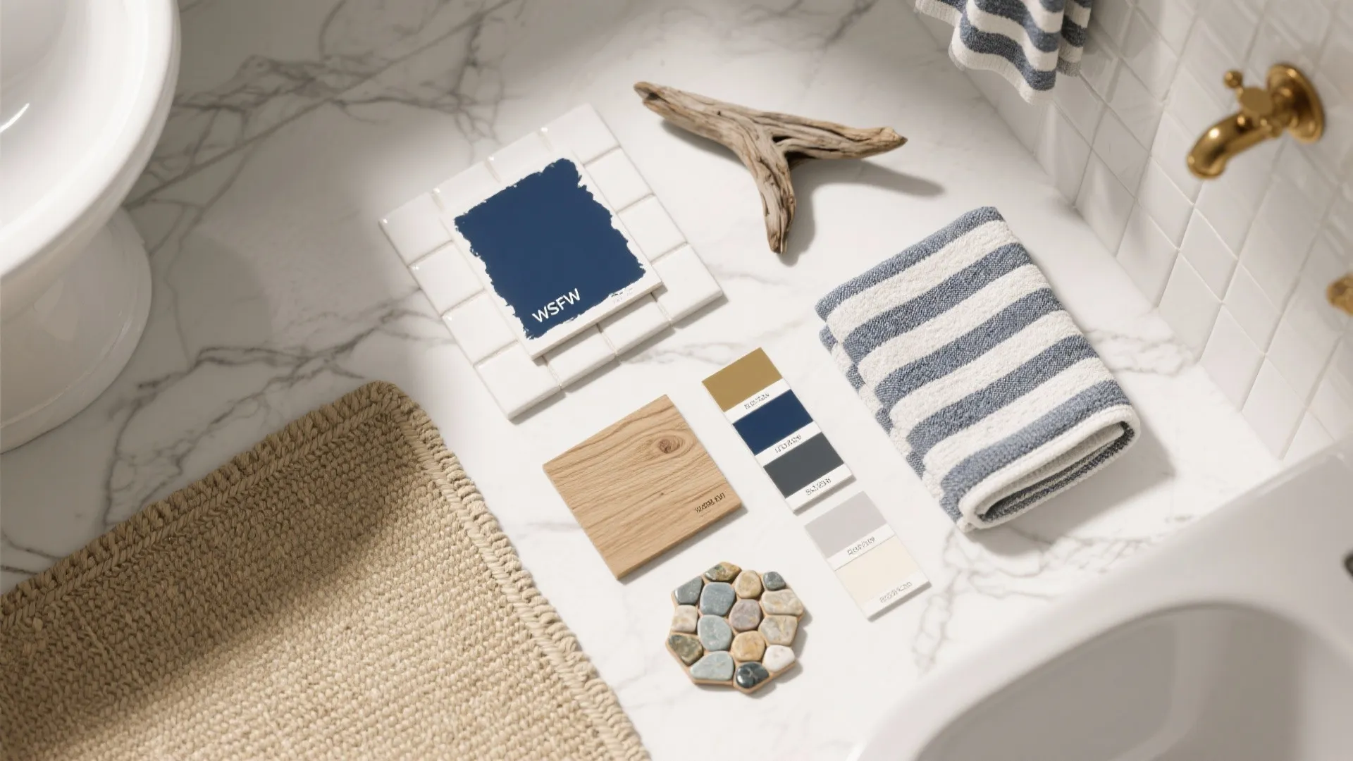 1. Blue-and-White Foundation with Layered Textures