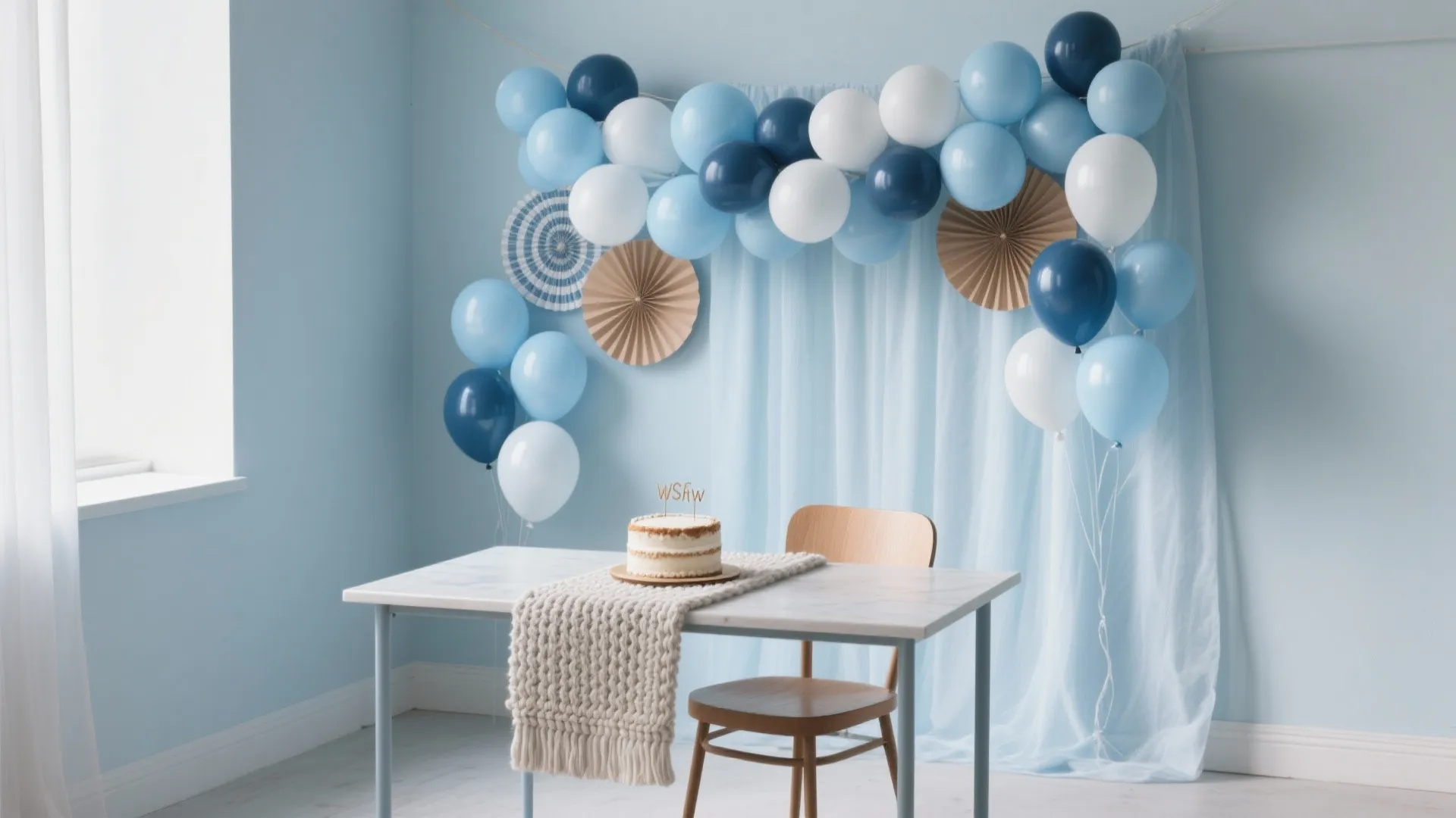 Blue-and-White Minimal Palette with Layered Textures