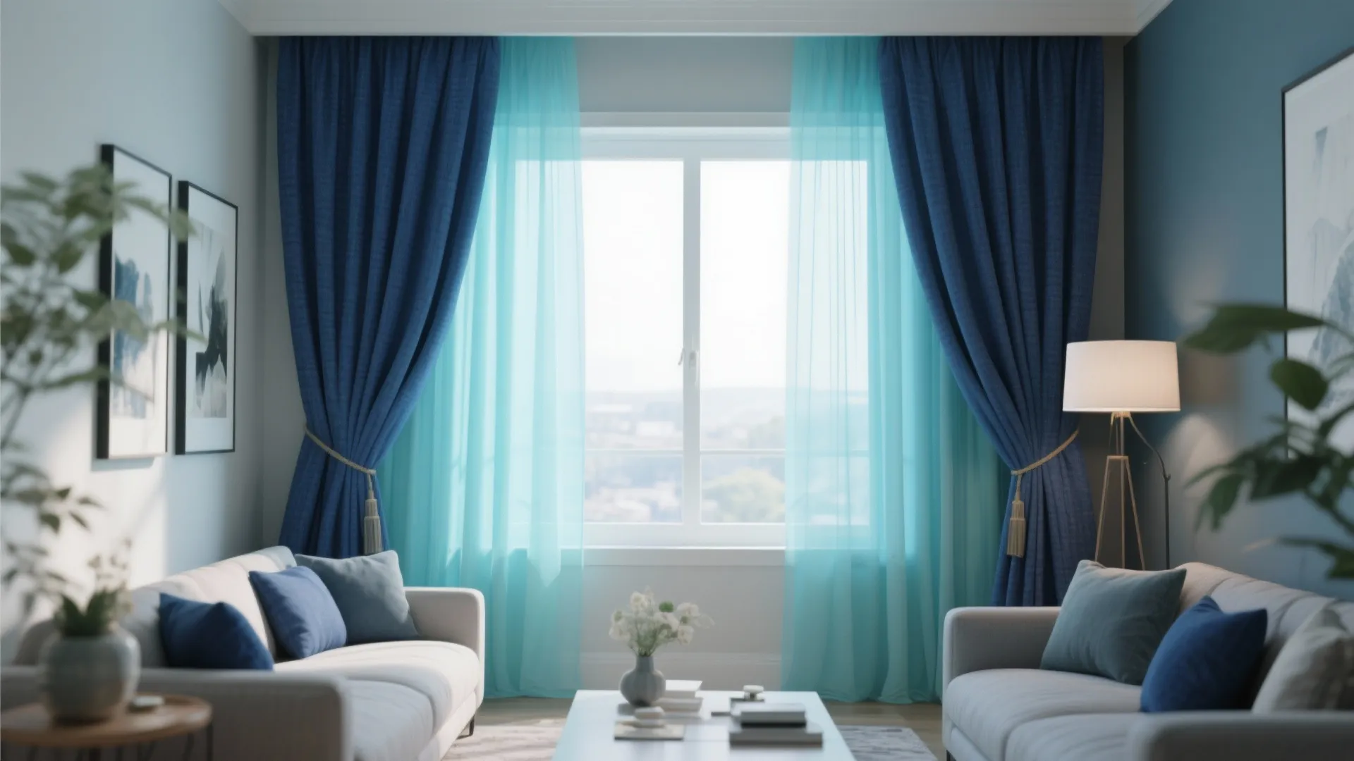 9. Blue Window Treatments