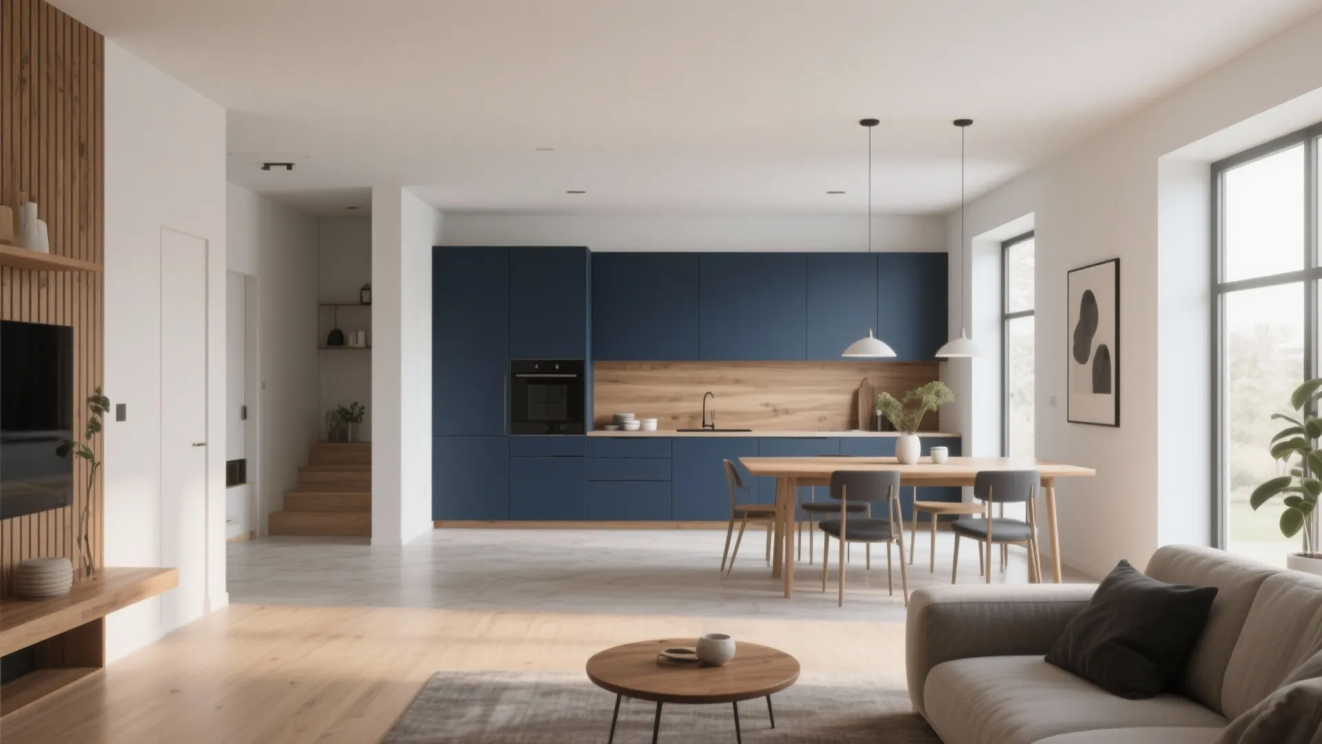 11. Blue and Wood Combination