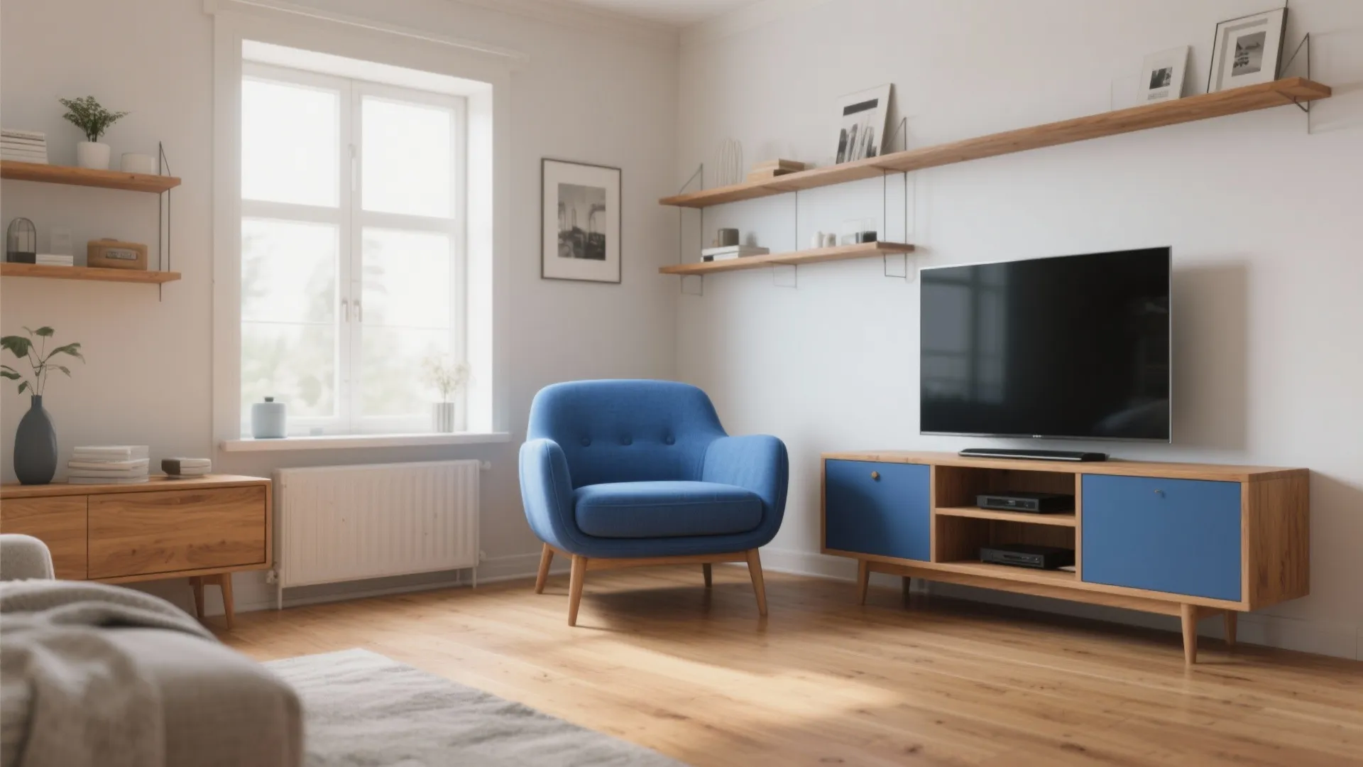 2. Mix Blues with Wood Tones