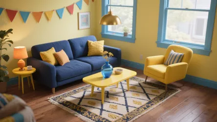 5 Bright Living Room Ideas: Yellow and Blue