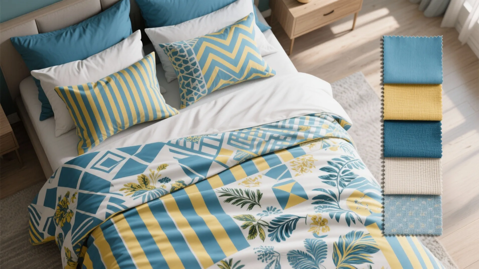 Tip 3: Pattern Play on Bedding