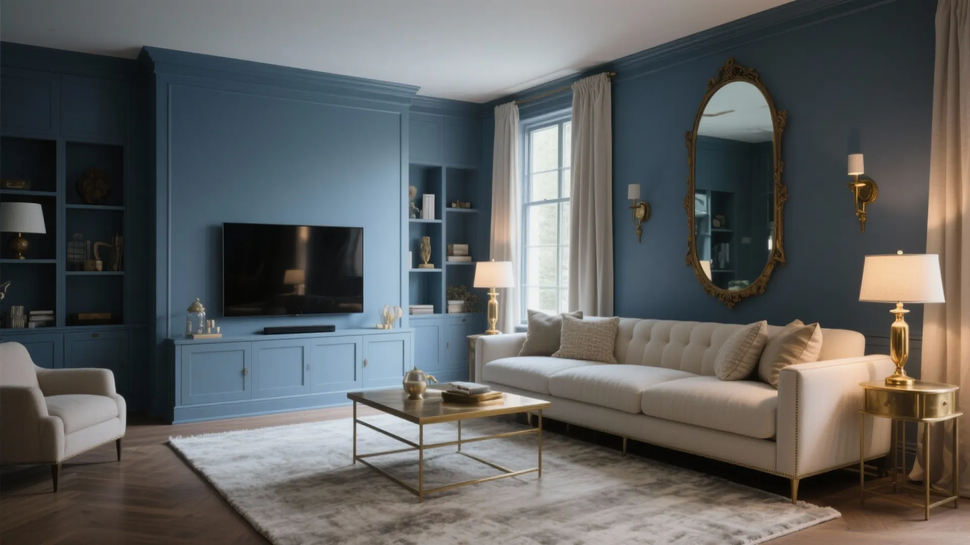 Moody Blue-Gray with Brass Highlights