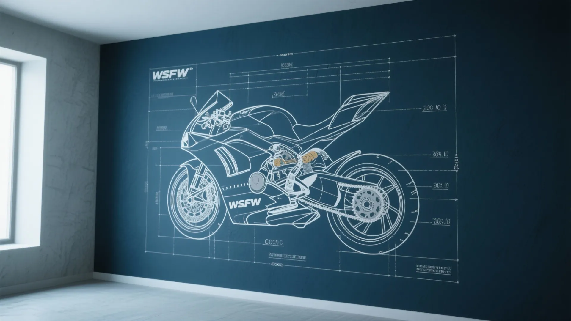 3. Blueprint-Style Technical Drawing