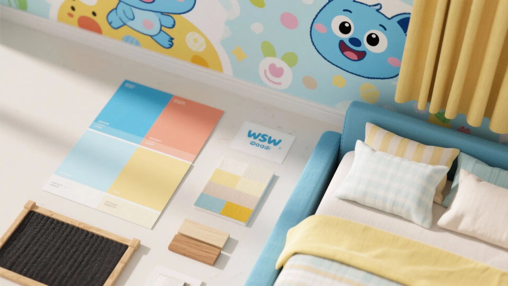 1. Bluey Color Palette and Accent Wall