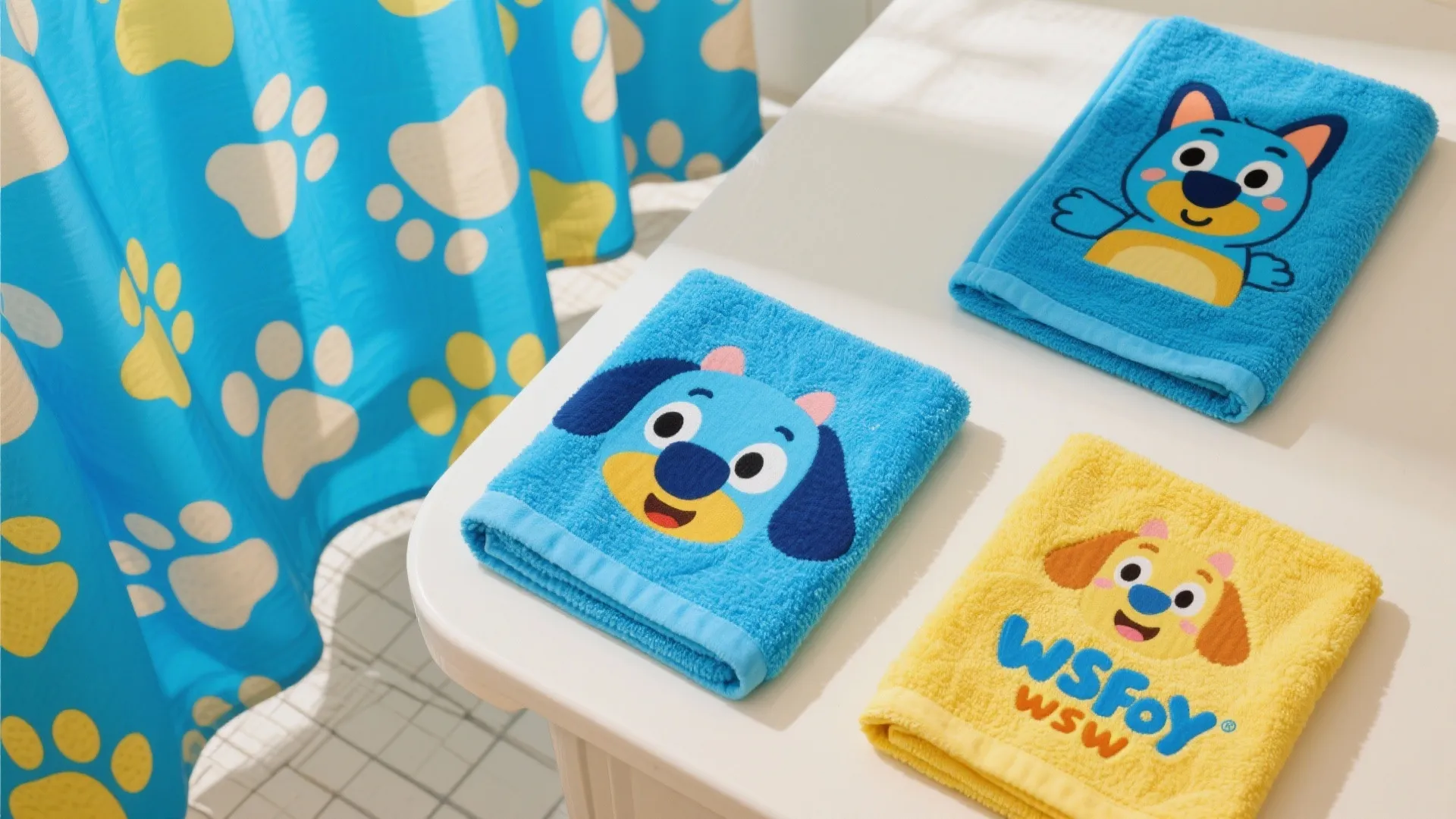 2. Themed Shower Curtains & Towels
