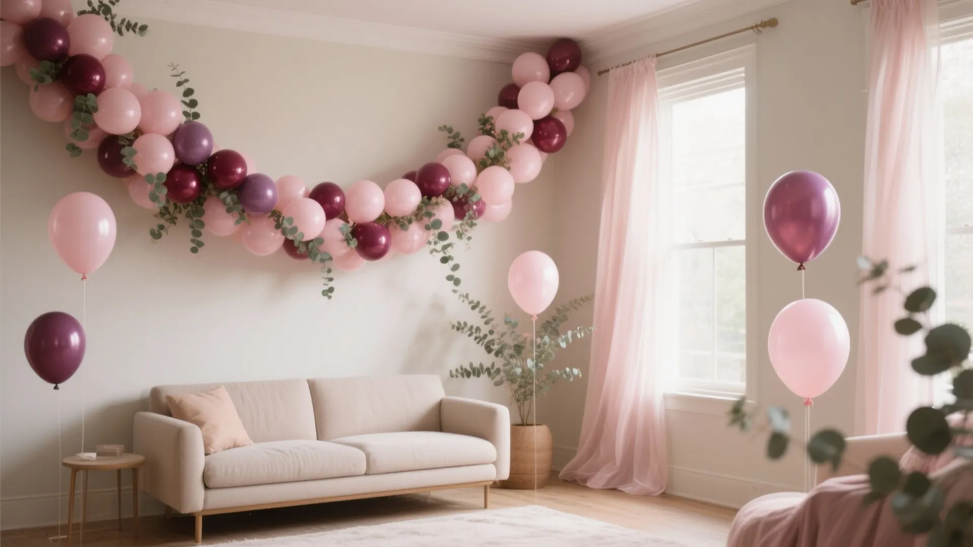 Blush & Berry Balloon–Fabric Mix