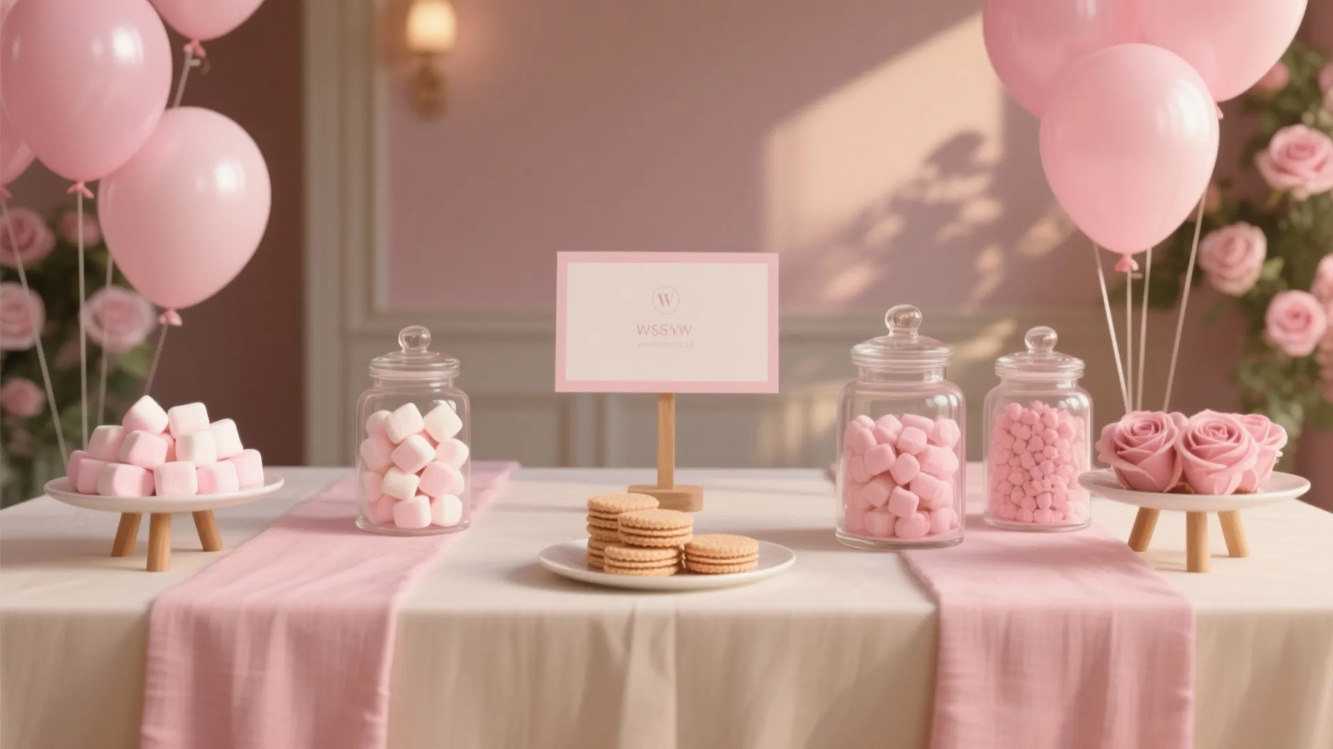 Sweet Shoppe Dessert Bar in Blush and Rose
