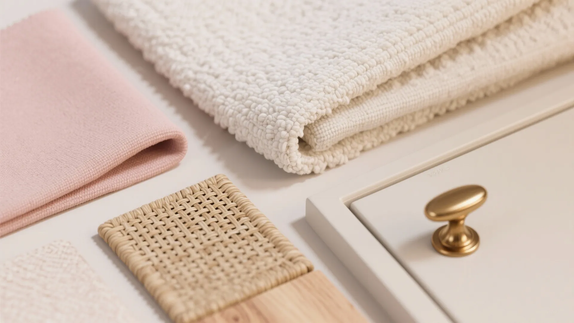 1) Soft Blush + Brass Palette With Layered Textures