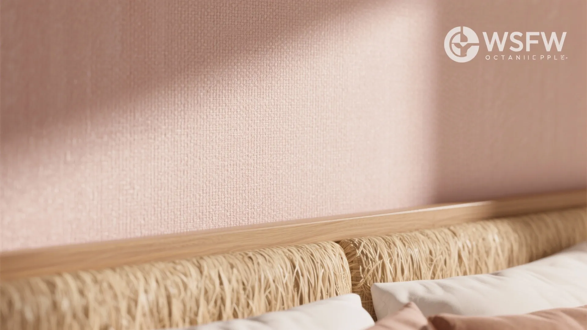 Textured Pink Grasscloth or Woven Wallcovering