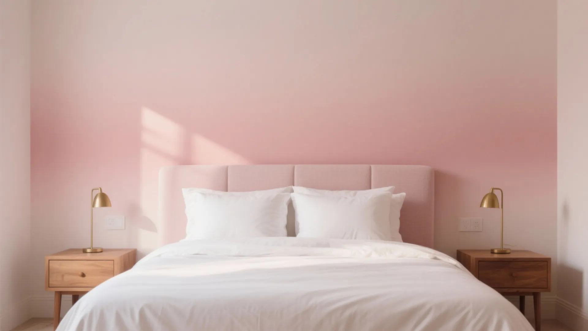 Soft Blush Ombre Headboard Wall