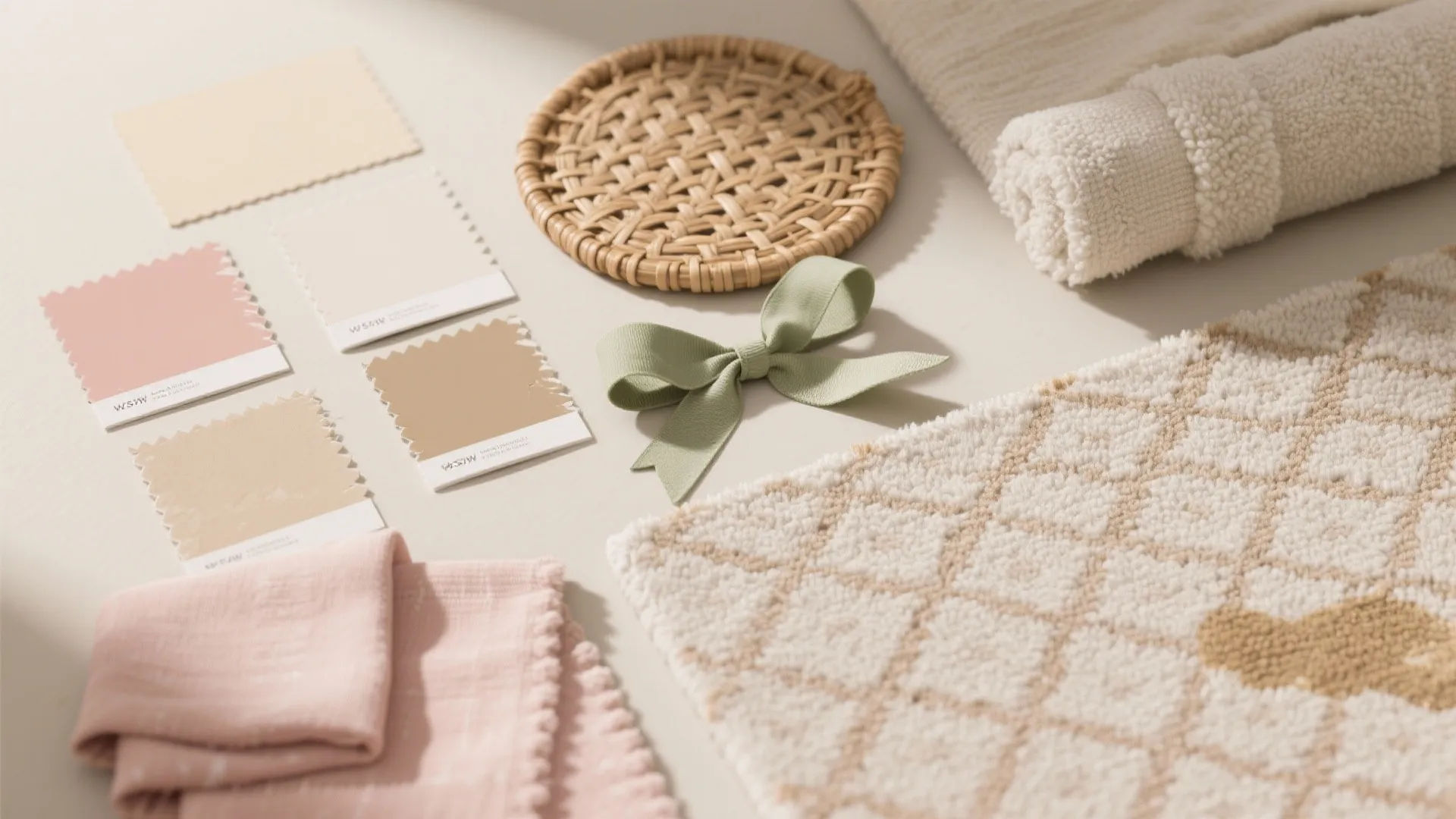 1) A calm neutral-to-blush palette with washable layers