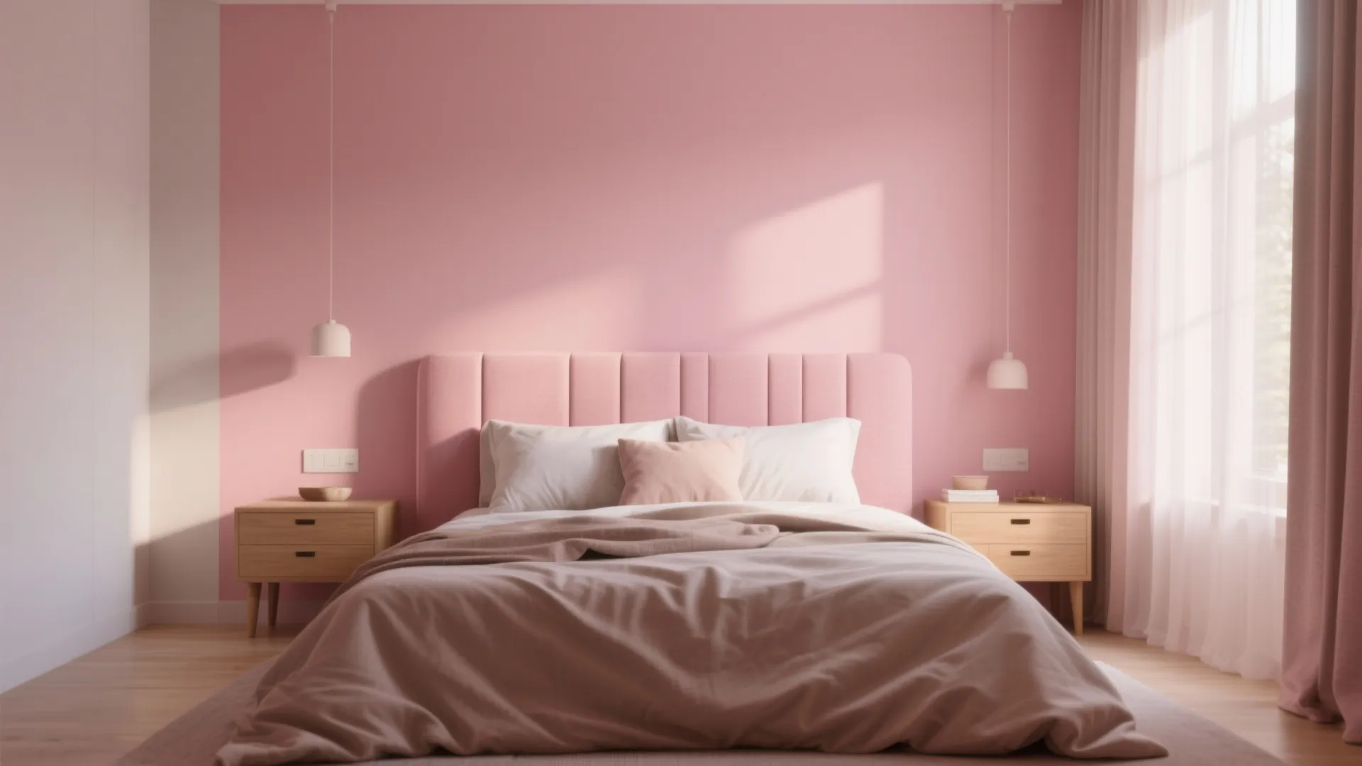 2. Soft Blush Hot Pink for Bedrooms