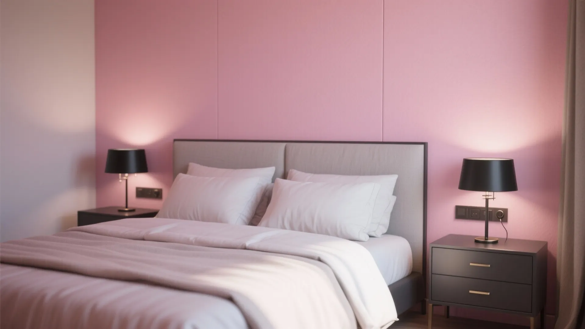 3. Blush Pink with Matte Black Accents