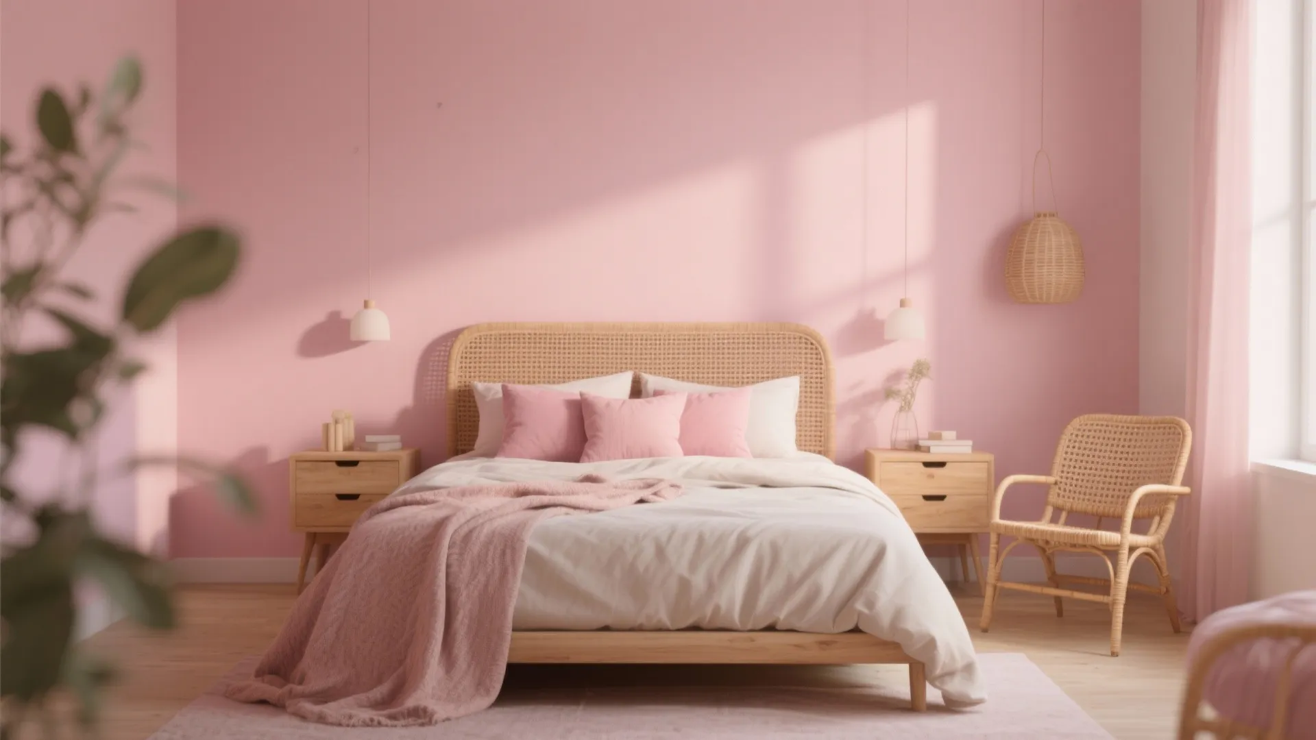 3. Blush Pink with Natural Wood