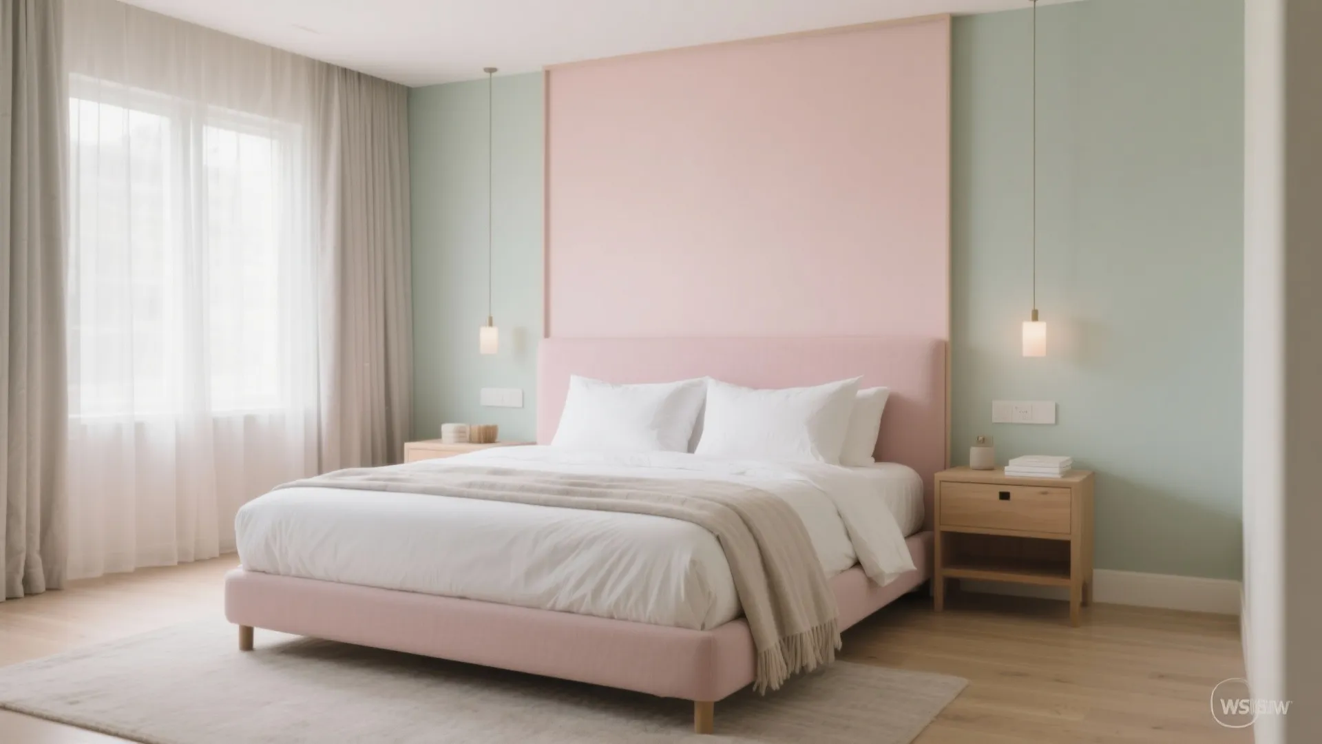 Pastel Blush and Sage for Bedrooms