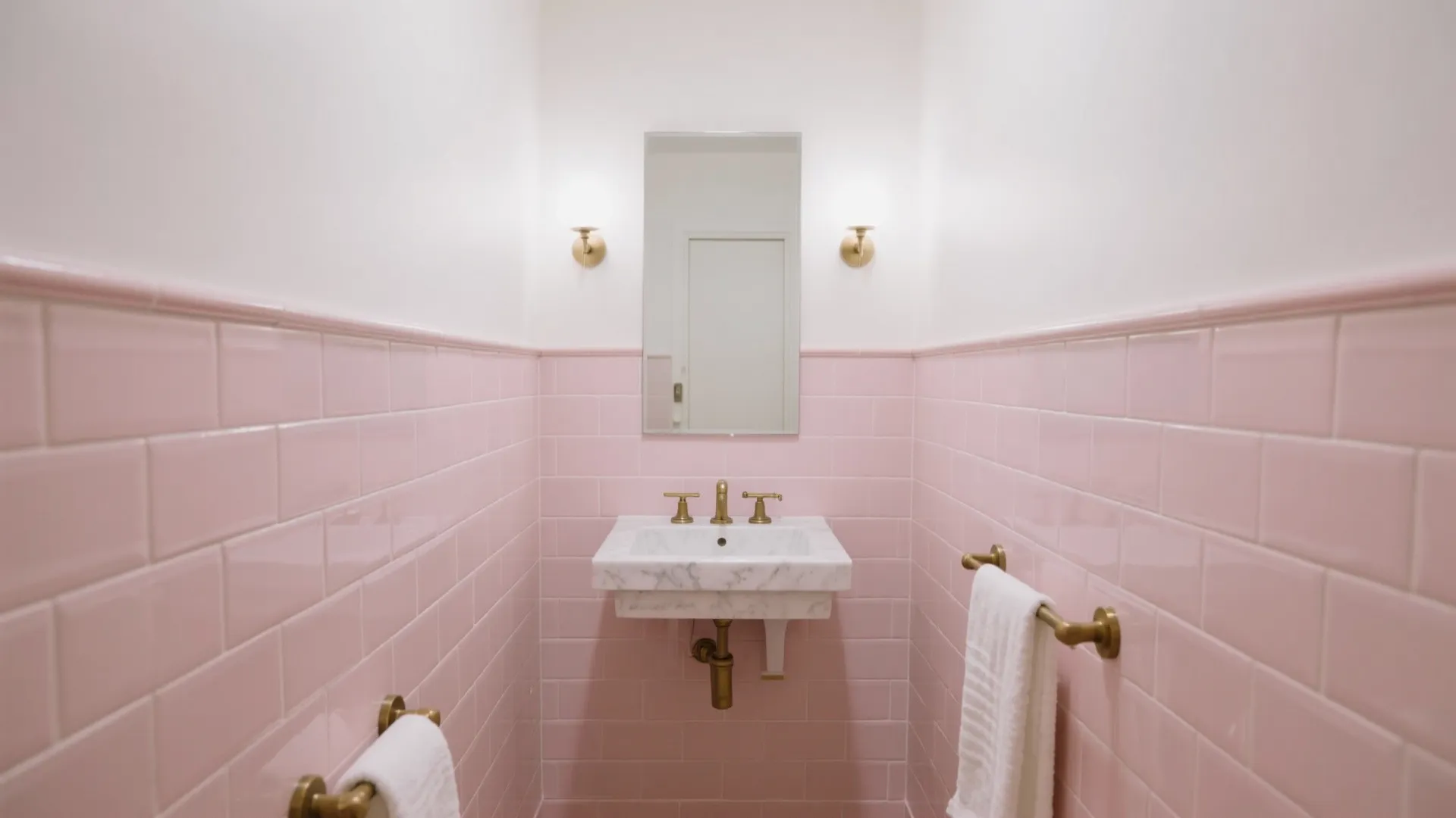 Blush Subway Tiles, Bright and Timeless
