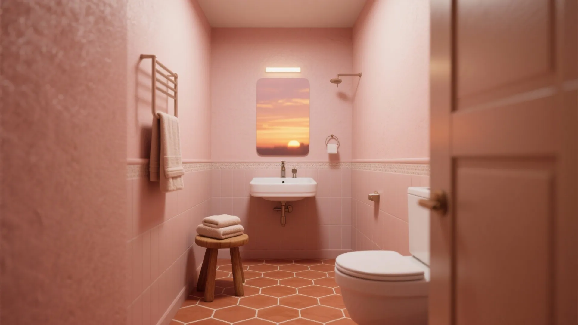 3. Blush and Terracotta Warmth