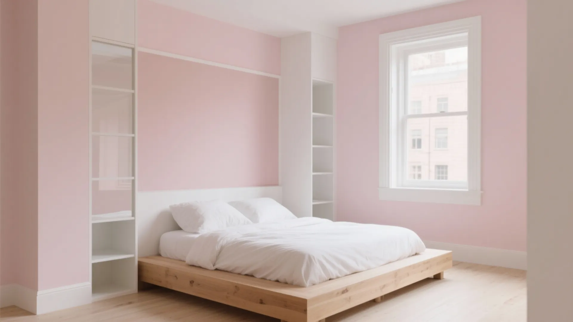 Soft Blush Walls with Clean Lines