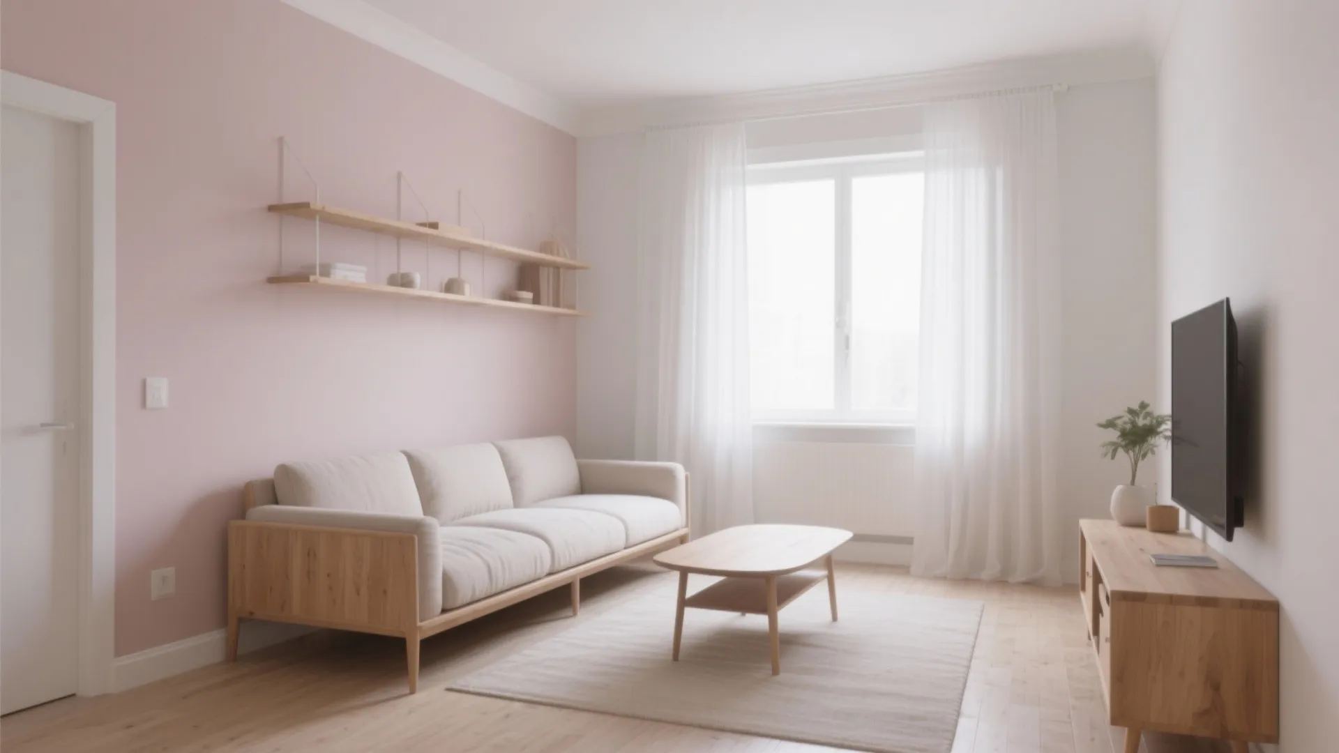Soft Blush + Warm White + Light Wood