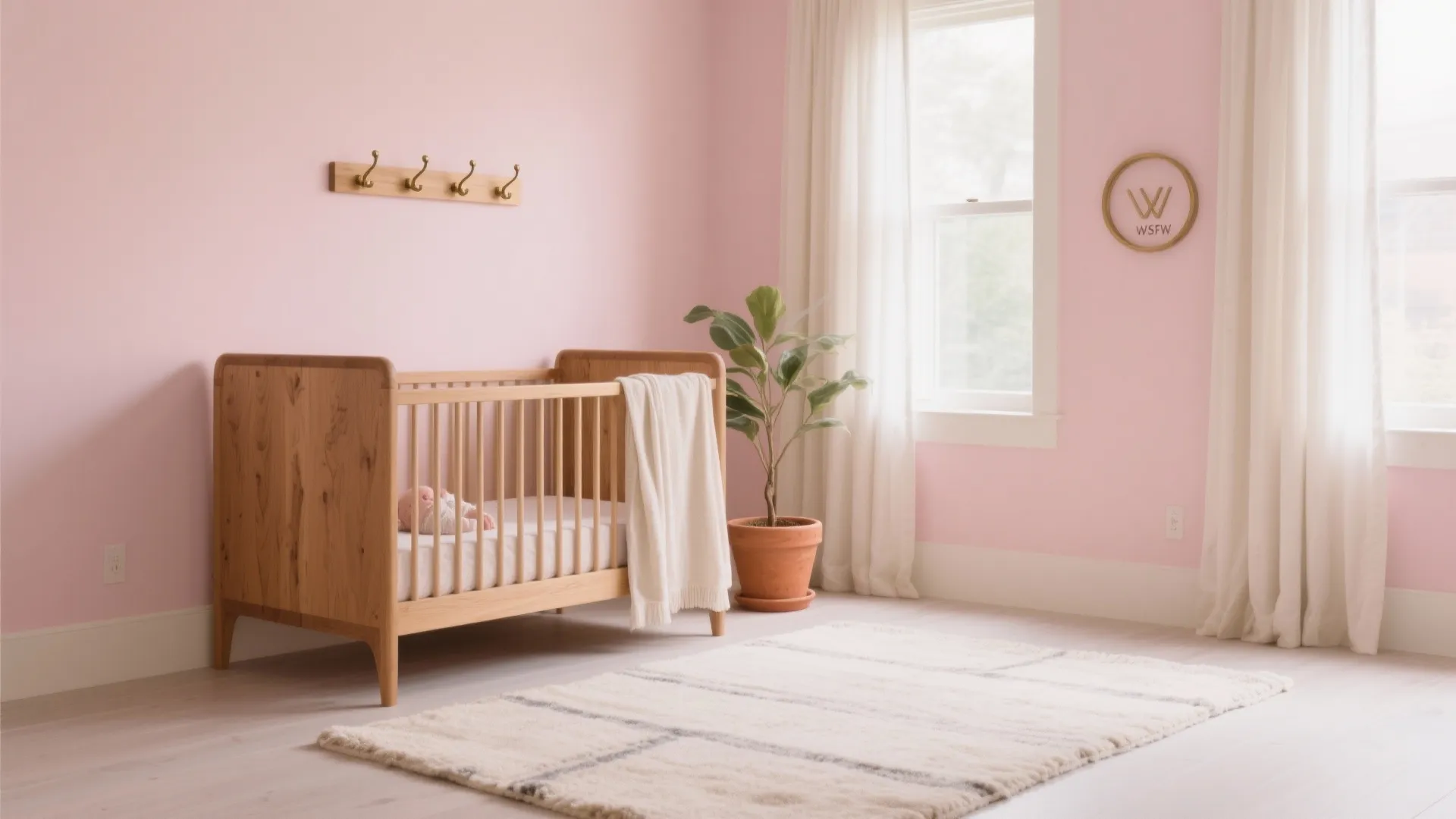 Soft Blush + Warm Wood Nursery Palette