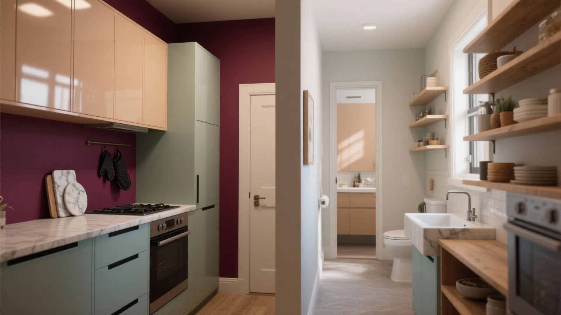 Benjamin Moore Kitchen & Bath Paint: 5 Small-Space Inspirations: How I use Benjamin Moore Kitchen and Bath paint to revamp compact kitchens and baths — five practical ideas from a seasoned designer