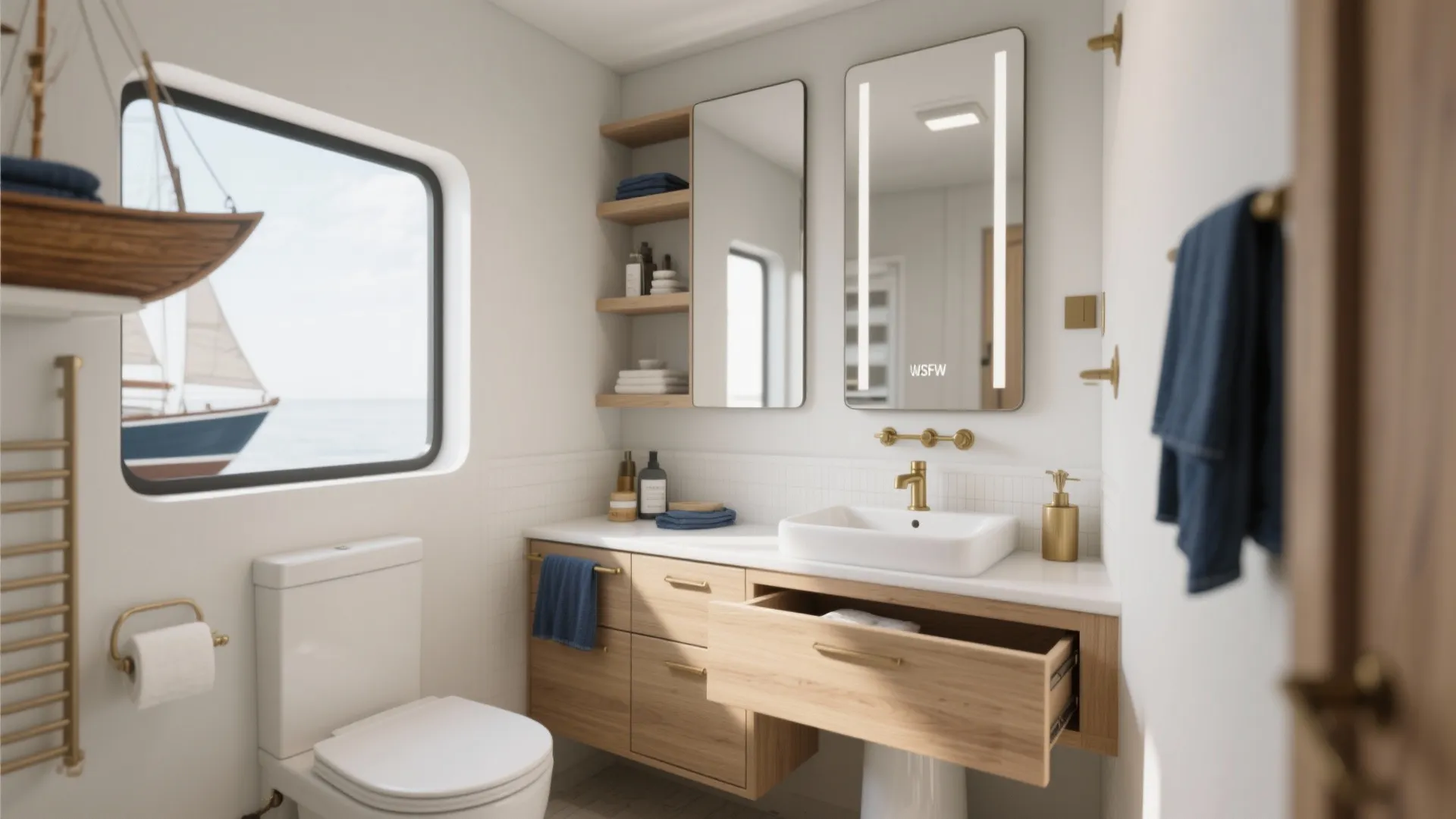 3. Clever storage inspired by boat cabinetry