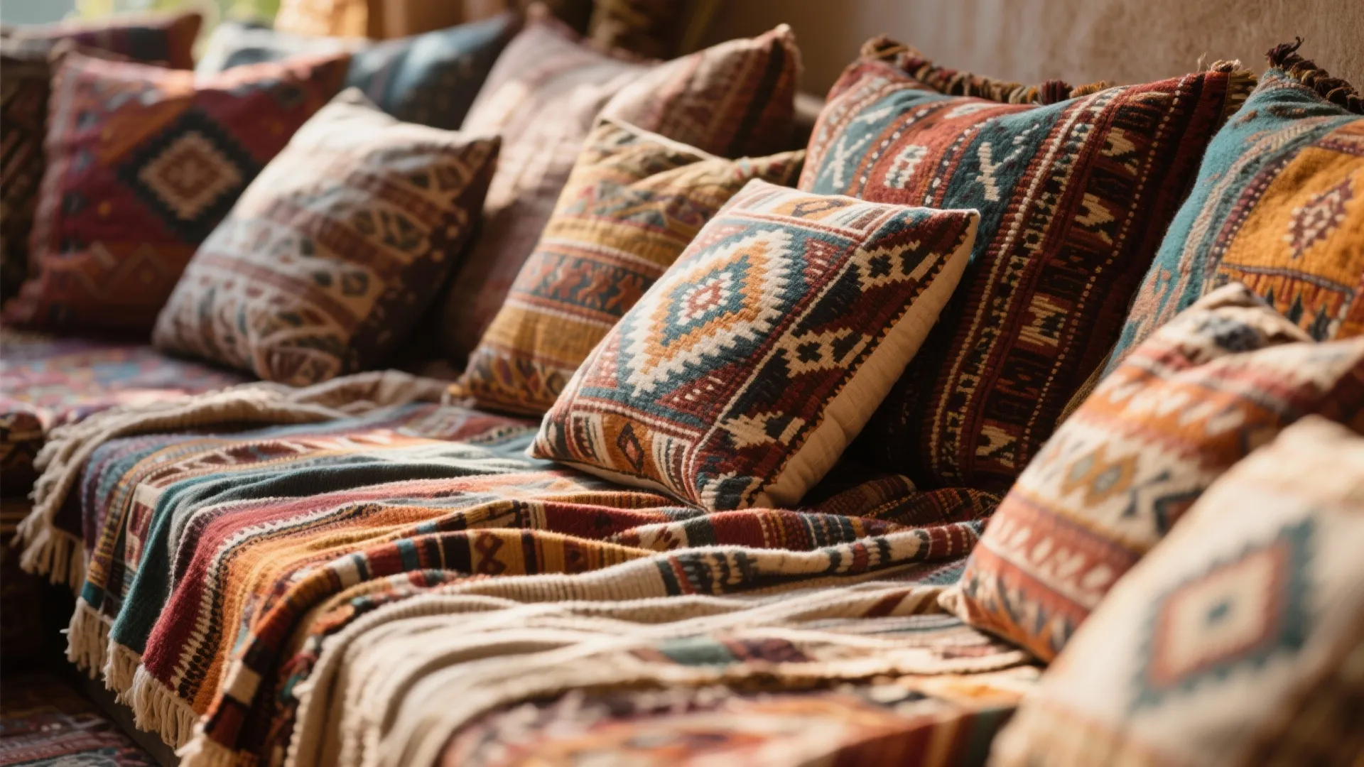 Bohemian Layered Textiles Diwan
