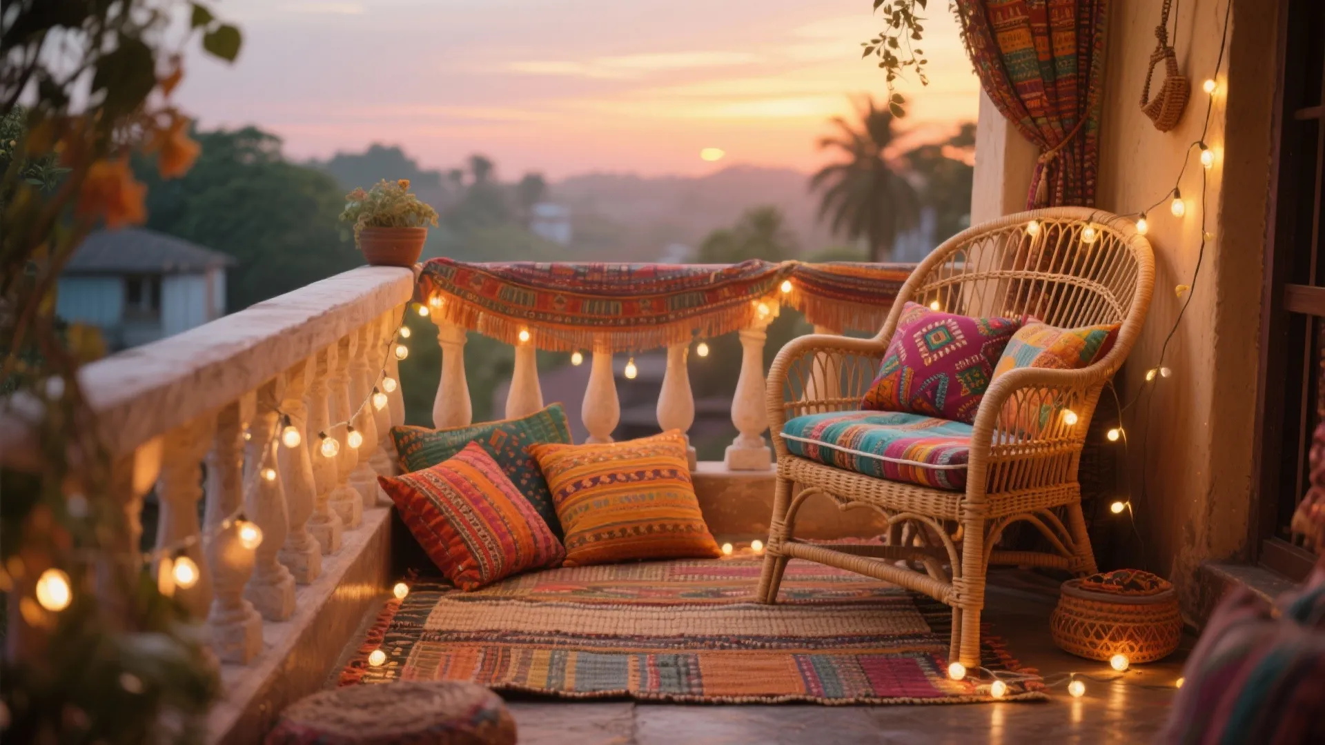 Bohemian Rattan Corner