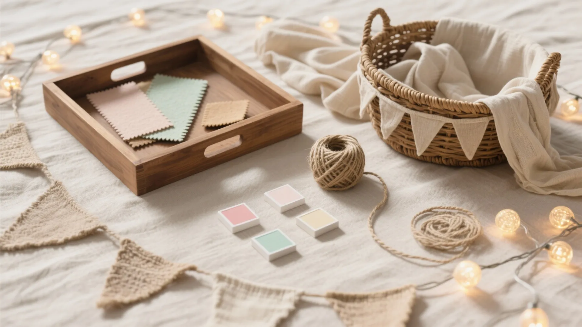 Neutral Boho Layers: Wood, Rattan, Linen