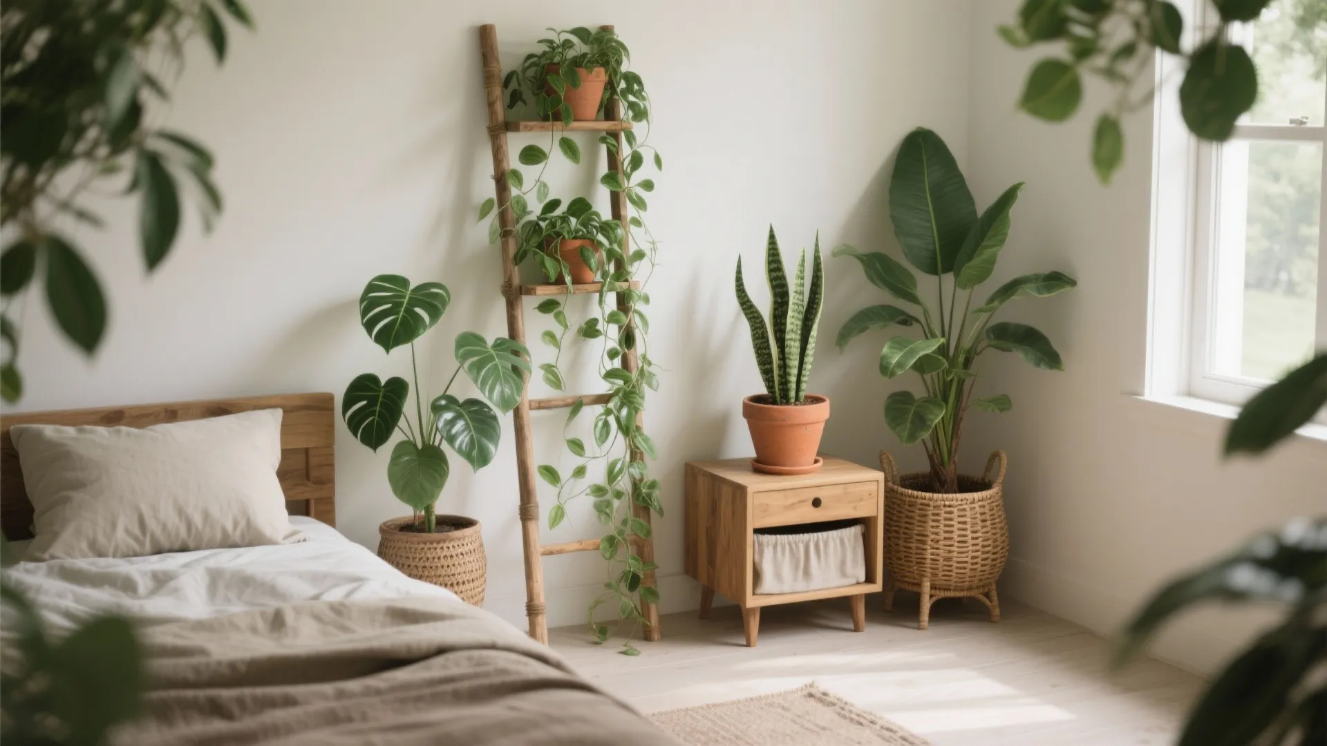 Invite greenery and natural textures