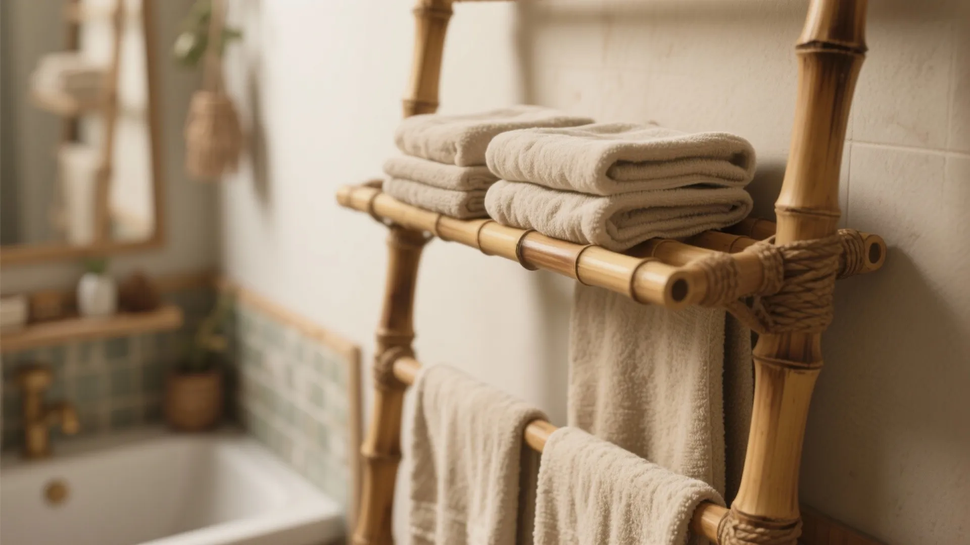 9. Vintage Ladder Towel Rack