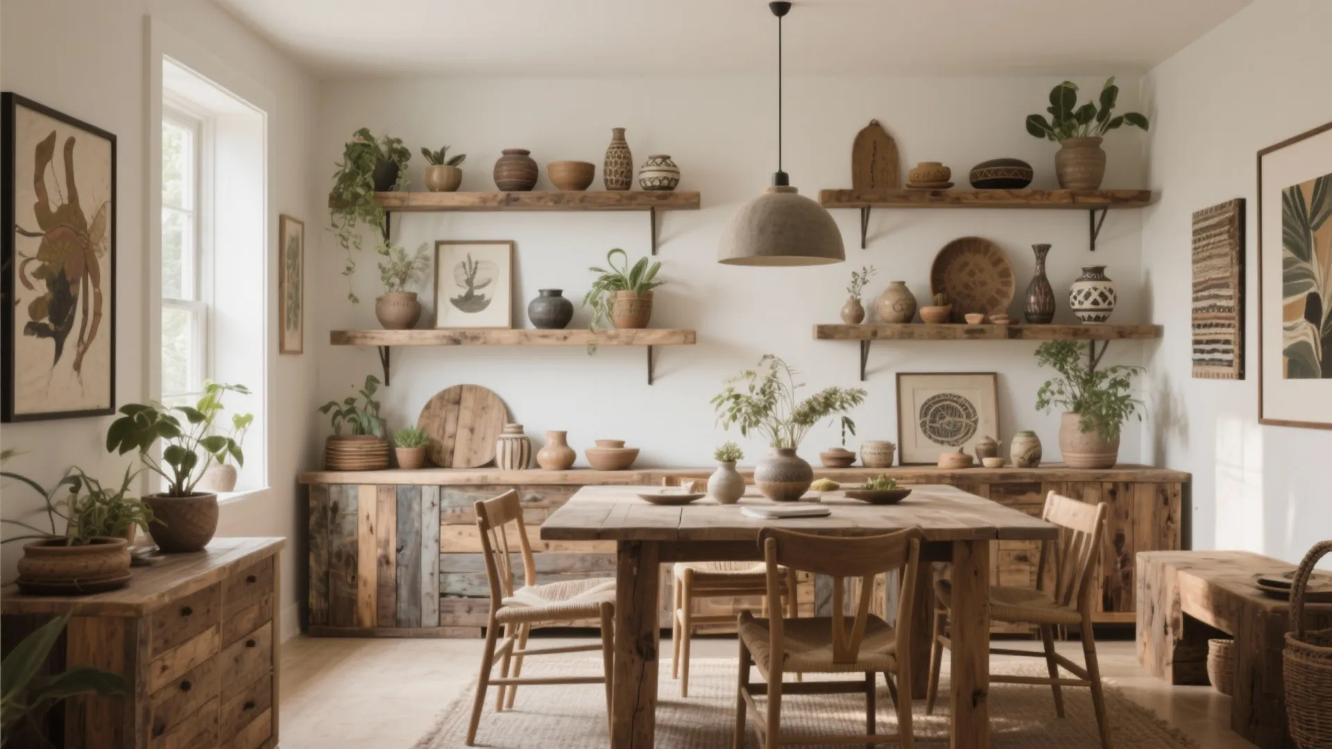 5. Open Shelving with Curated Decor