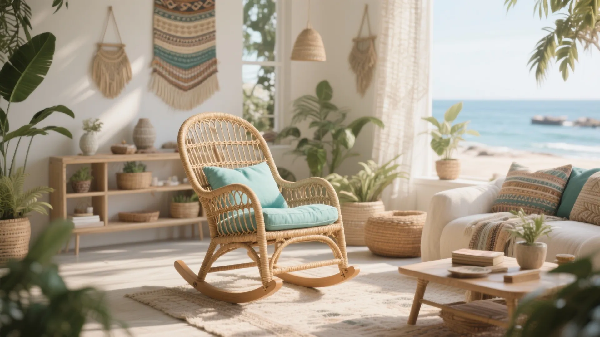 4. Rattan Rocking Chair for Boho Vibes
