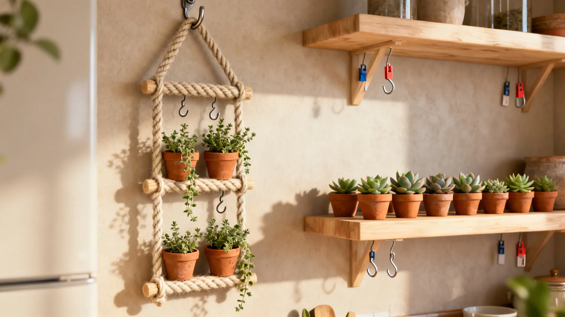 Boho Rope Ladder with Terracotta Minis