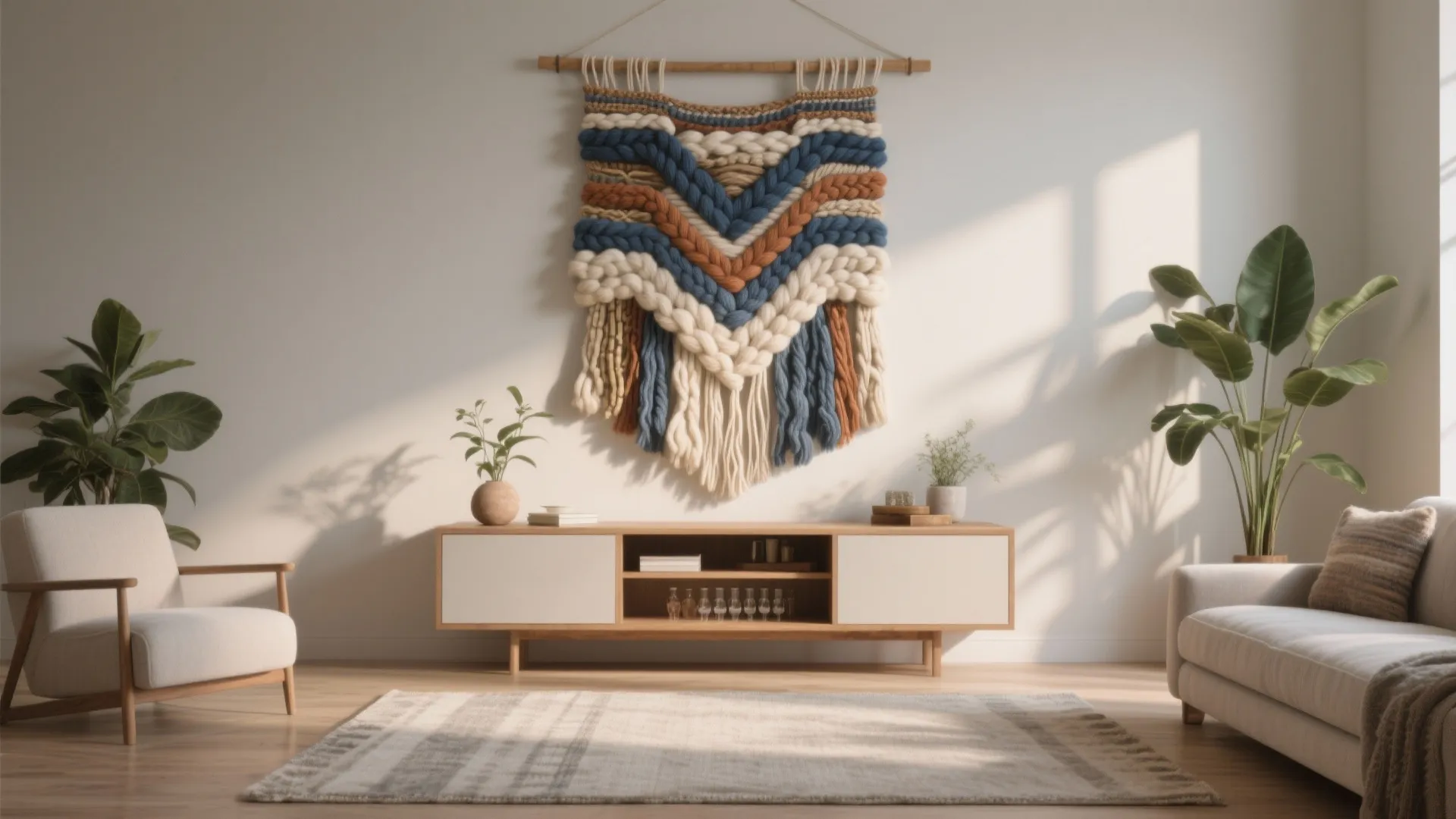 Boho Yarn Wall Hanging DIY: Craft a Chic Statement: 1 Minute to Your Boho-Inspired Living Room Décor