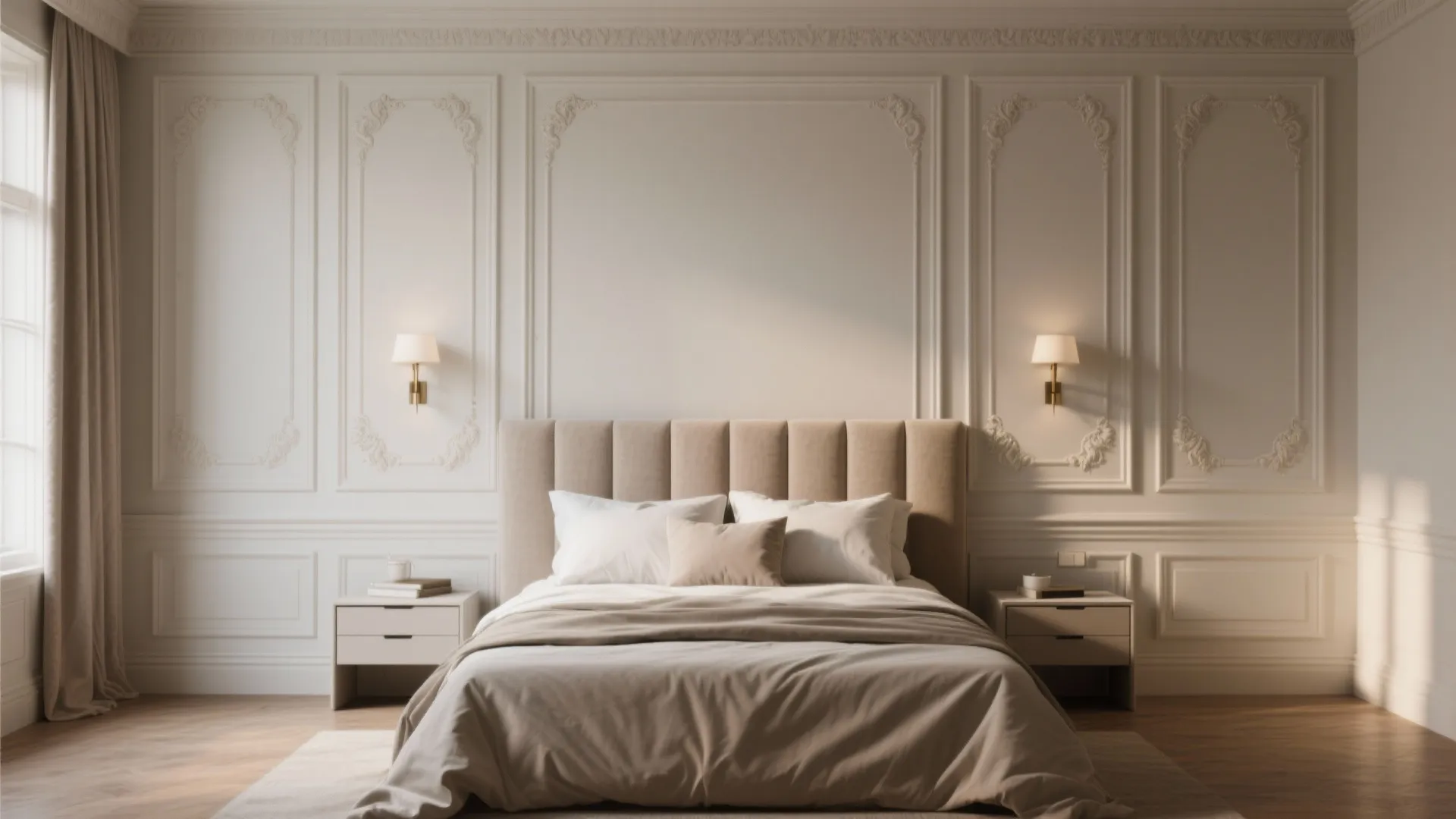 3. Headboard boiserie: moulding as furniture