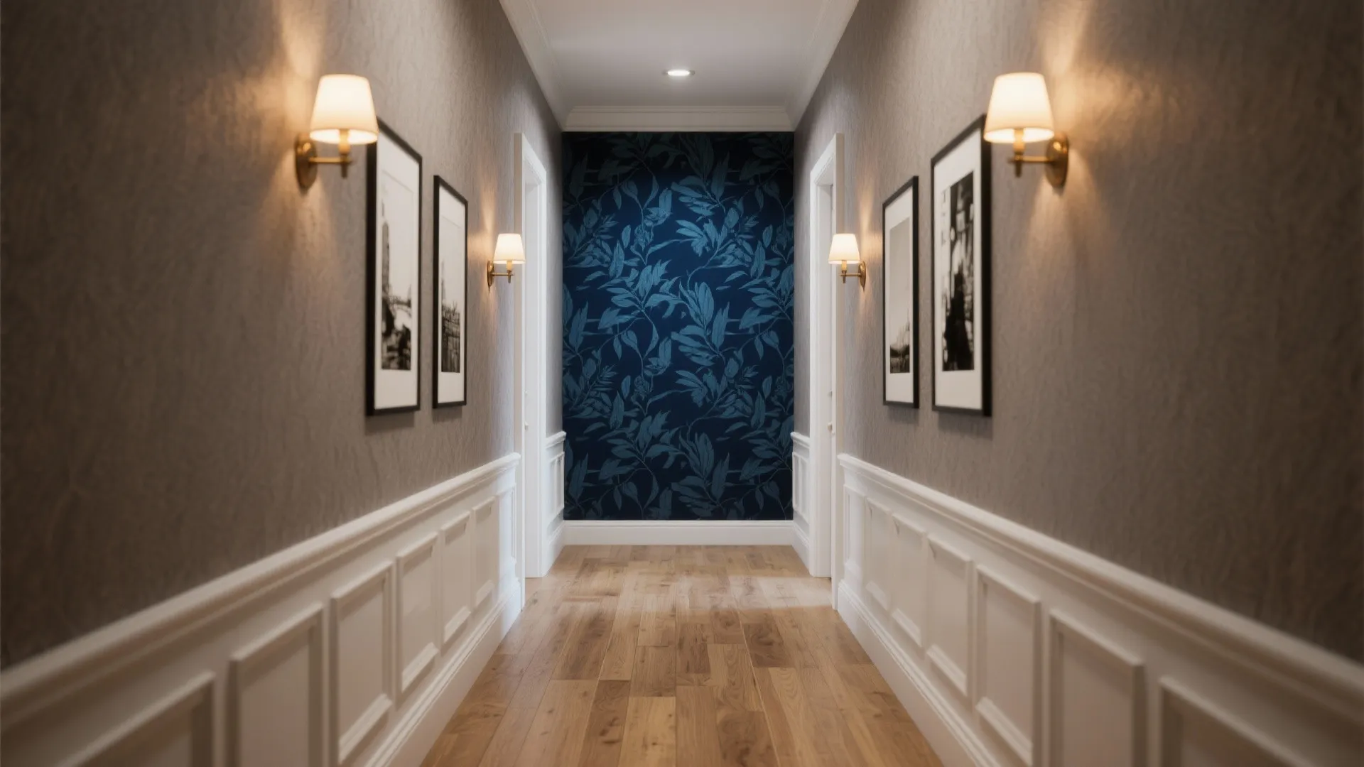 Bold Accent Wall to Anchor the Hallway