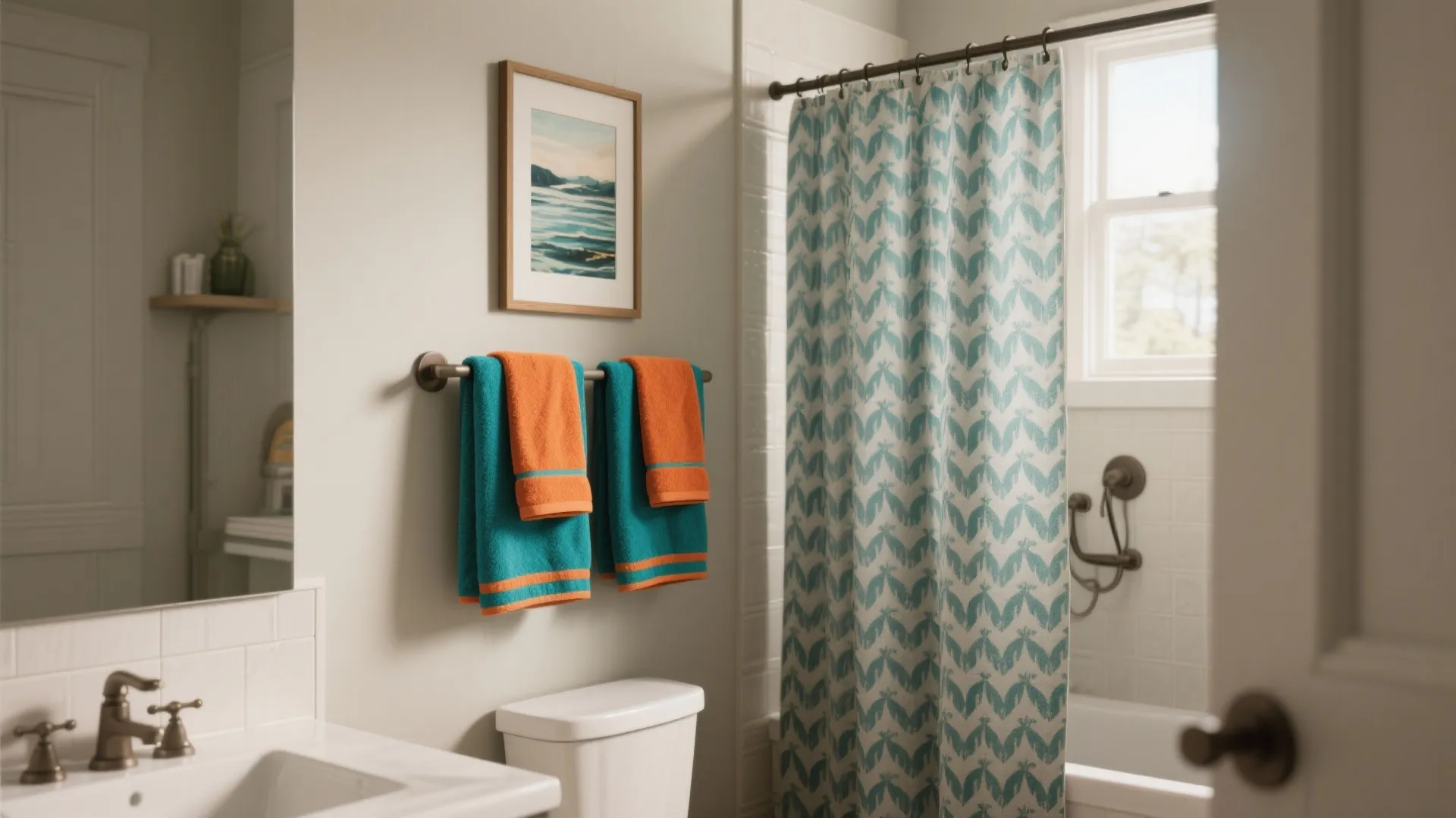 2. Bold Accent Towels