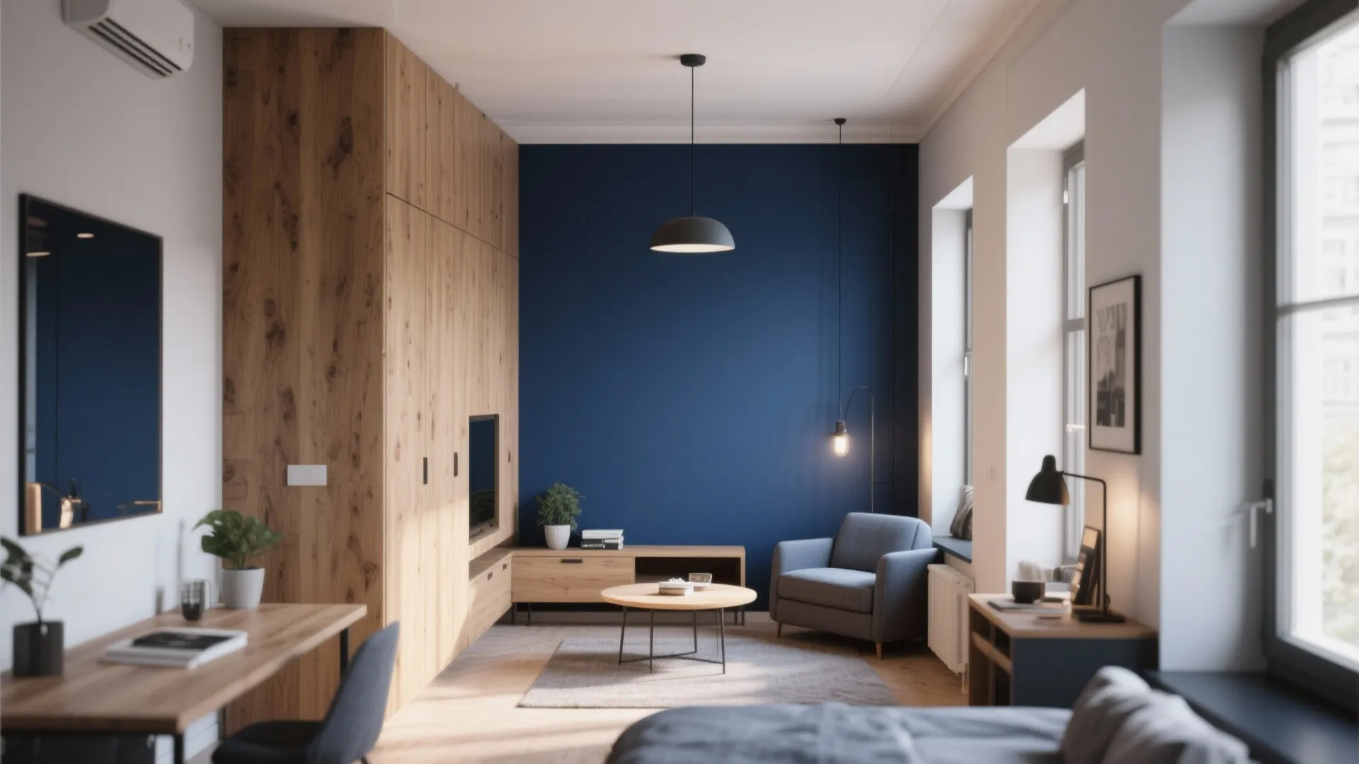 Statement Accent Wall with Bold Color