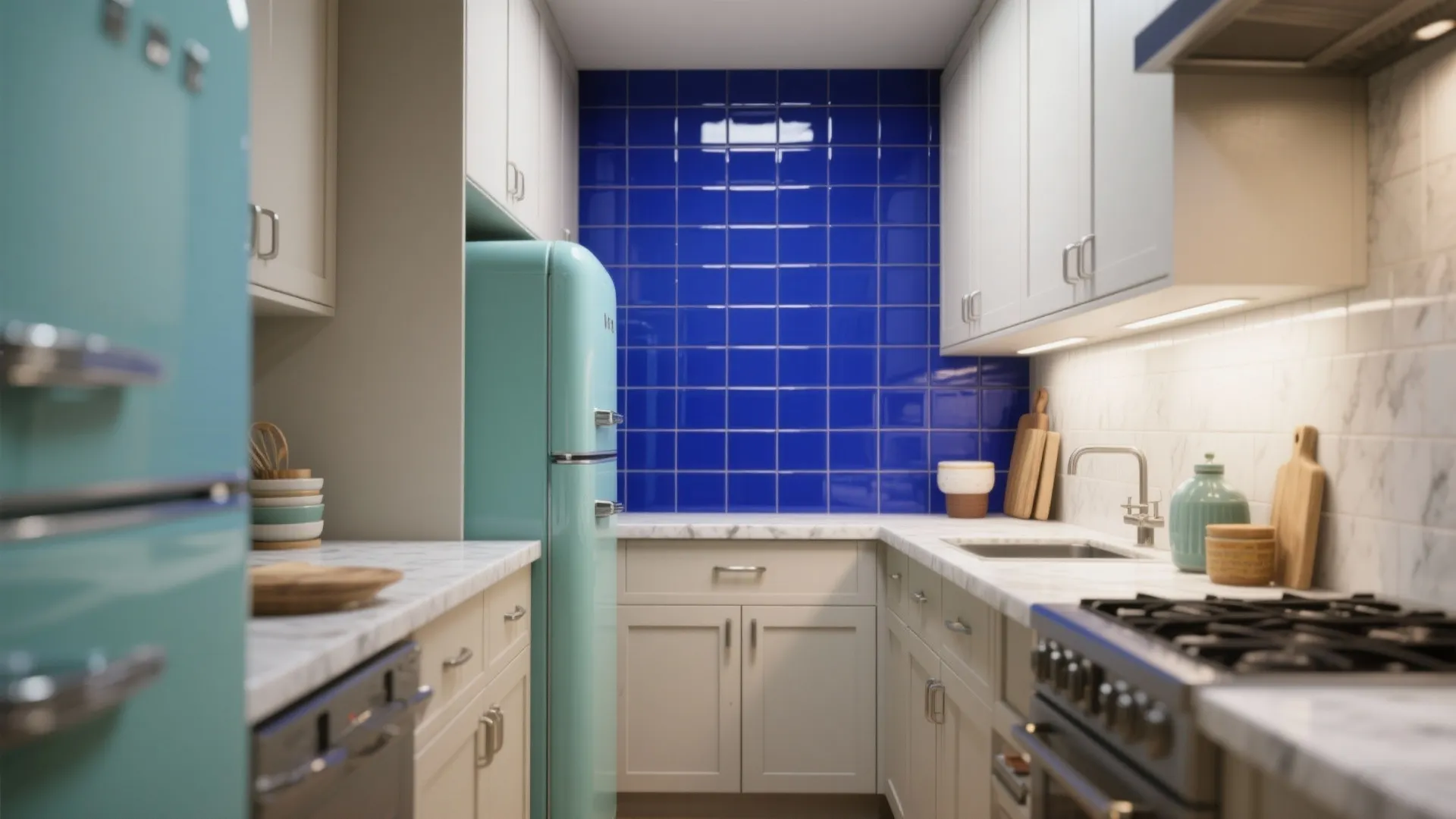 One Bold Color Moment: Backsplash or a Single Appliance