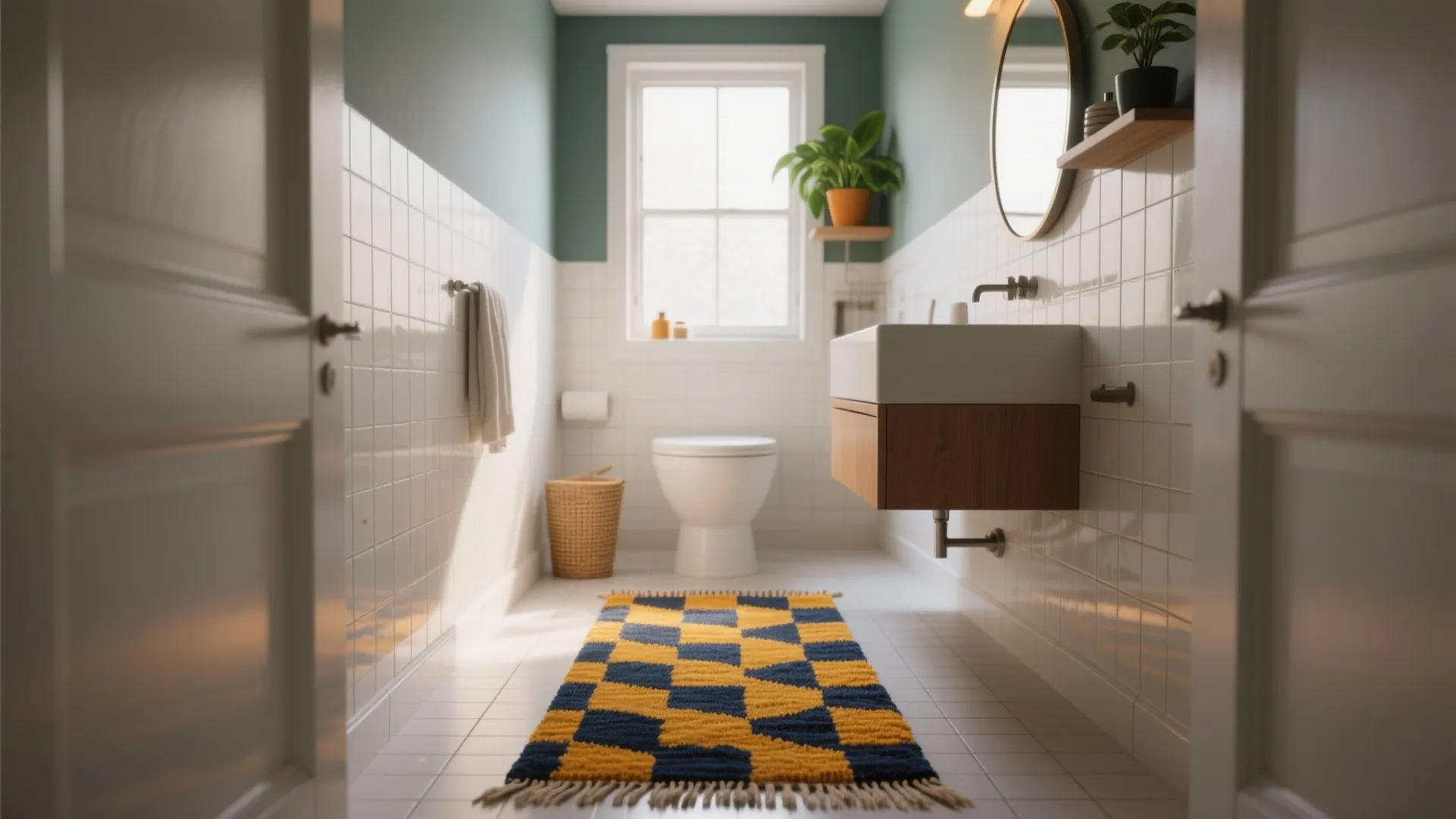 5 Colorful Bathroom Rug Ideas