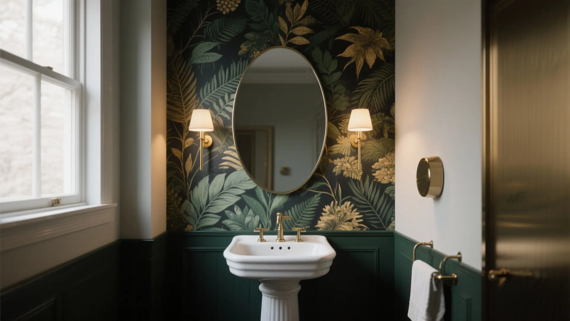 Bold patterns in powder rooms—go dramatic